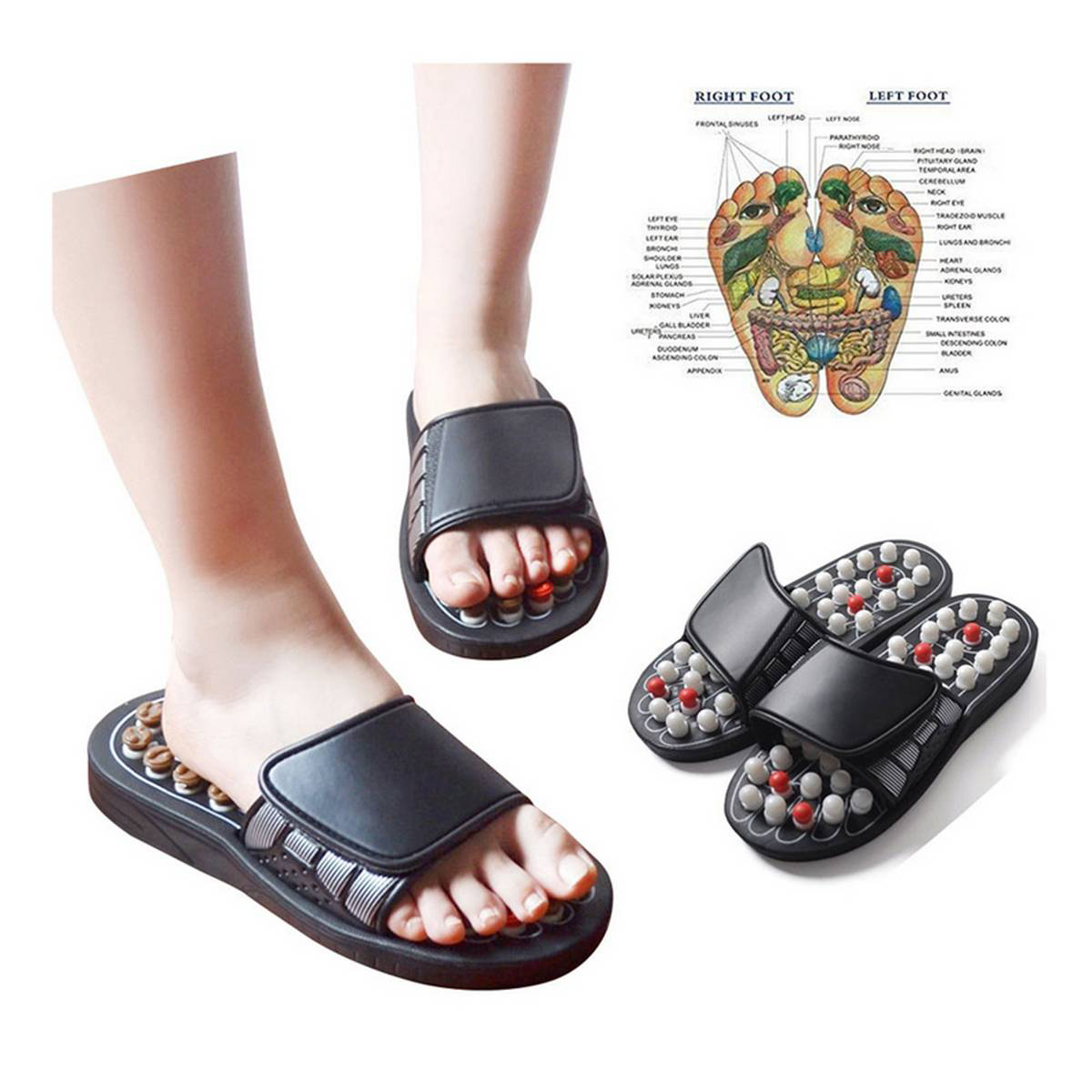 Picture of Spring Acupressure and Magnetic Therapy Accu Paduka Slippers for Full Body Blood Circulation Natural Leg Foot Massager Slippers For Men and Women ( Unisex )