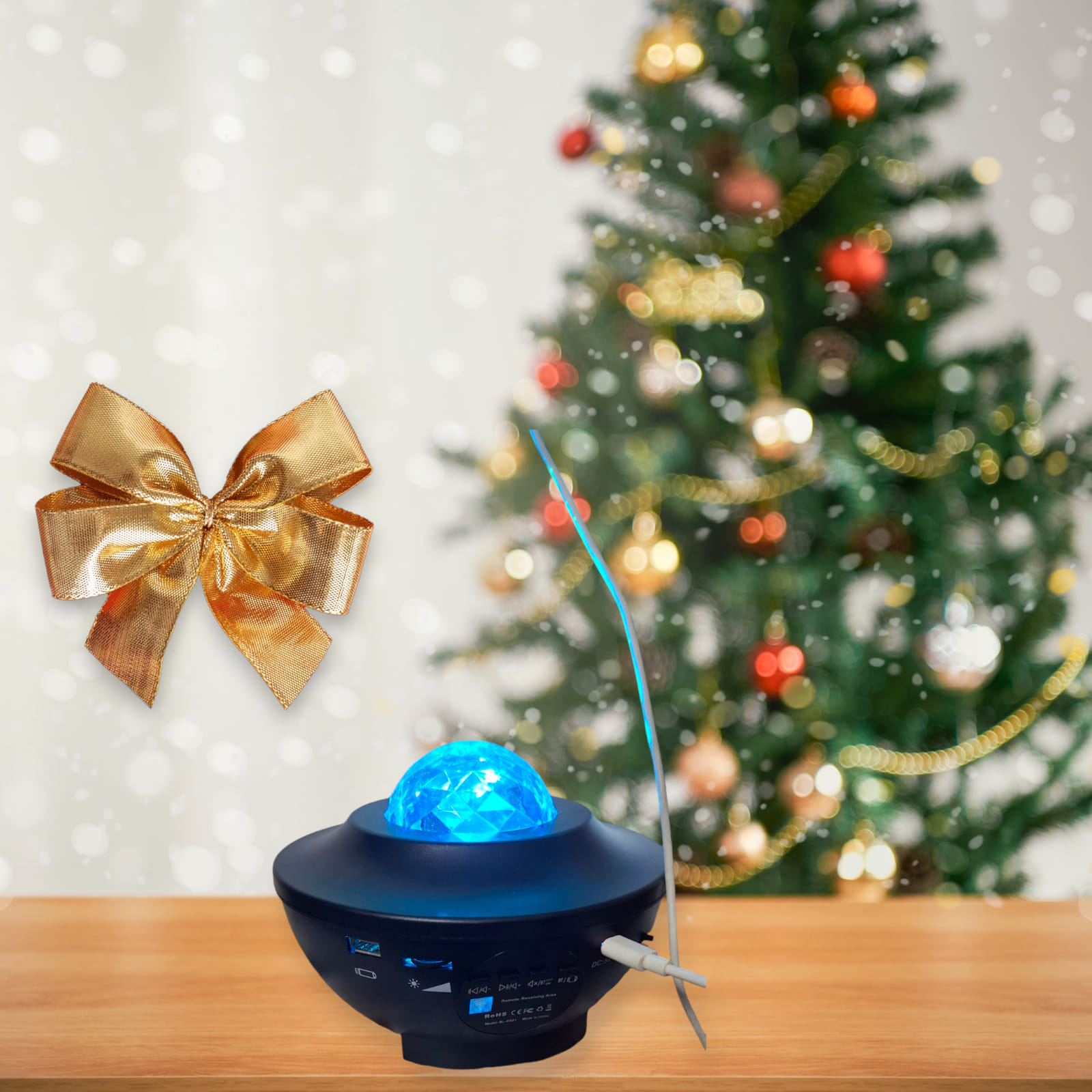 Picture of Galaxy Projector Star Starry Sky LED Night Light Projector Bluetooth Speaker Bedroom Lamp Universal Mini LED Lights Projector Light.