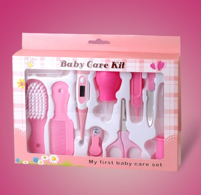 Picture of Baby Health Care Gift Kit - Newborn Baby Care Accessories 10pcs - Portable Baby Care Kit Nursing Baby Heath and Grooming - Pink & Blue Color