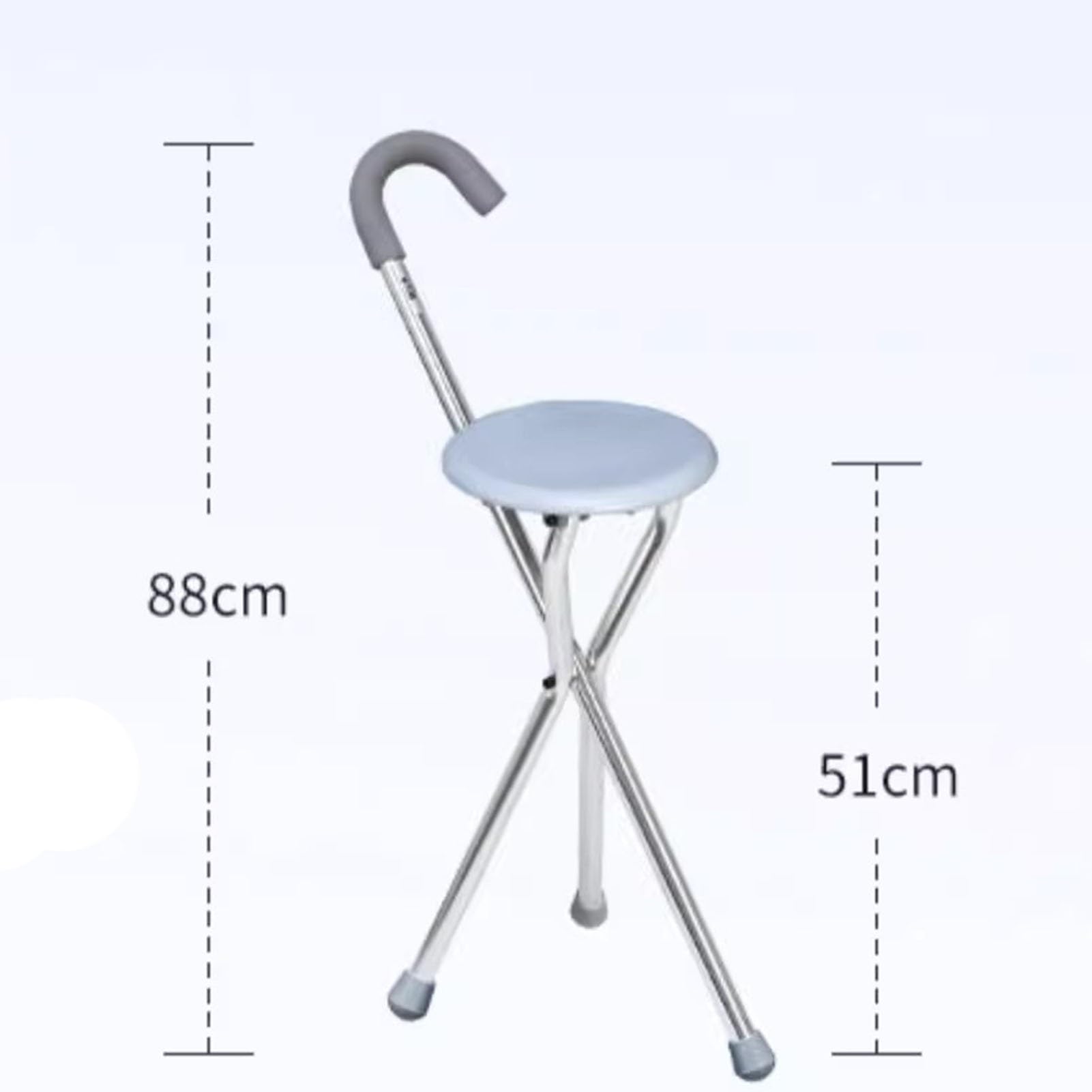 Picture of Elderly Folding Walking Stick Chair for Elderly Aluminum Walker Seat Walking Stick with Old People 2 in 1 Walking/Seat - stick