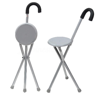 Picture of Elderly Folding Walking Stick Chair for Elderly Aluminum Walker Seat Walking Stick with Old People 2 in 1 Walking/Seat - stick