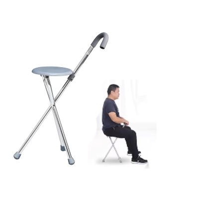 Picture of Elderly Folding Walking Stick Chair for Elderly Aluminum Walker Seat Walking Stick with Old People 2 in 1 Walking/Seat - stick
