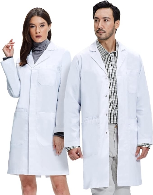 Picture of Men and Female Doctor Medical Apron (Regular Quality) - Best Quality Full Good Stitching - Reliable Medical Apparel White APRON for Doctor Men and Female
