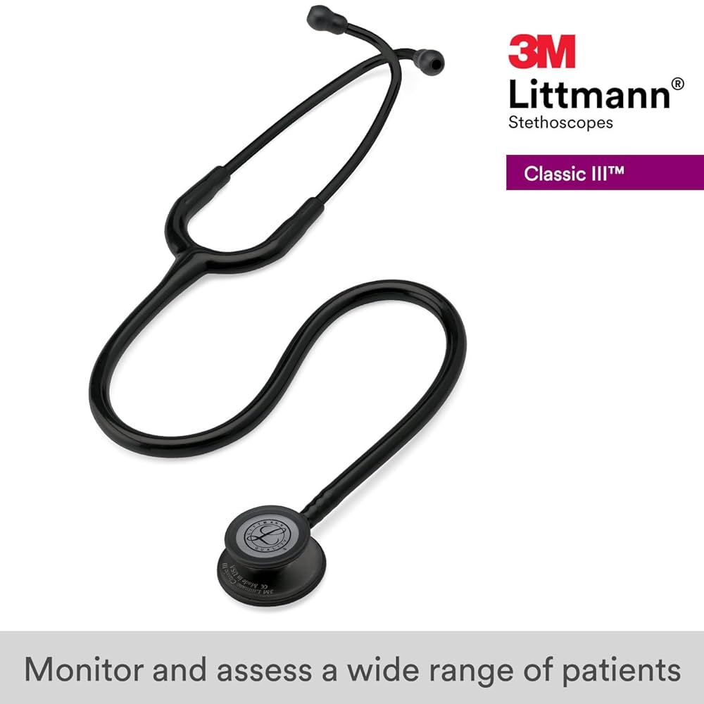 Picture of Littmann Classic III Chestpiece Monitoring Stethoscope, All Black