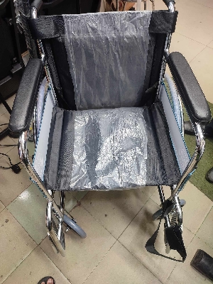 Picture of Wheel chairs for old People | Foldable wheelchair suitable for old age Patient at home & Travel |portable flip up leg rest with Hand Brake | chrome finish (Imported Wheelchair)