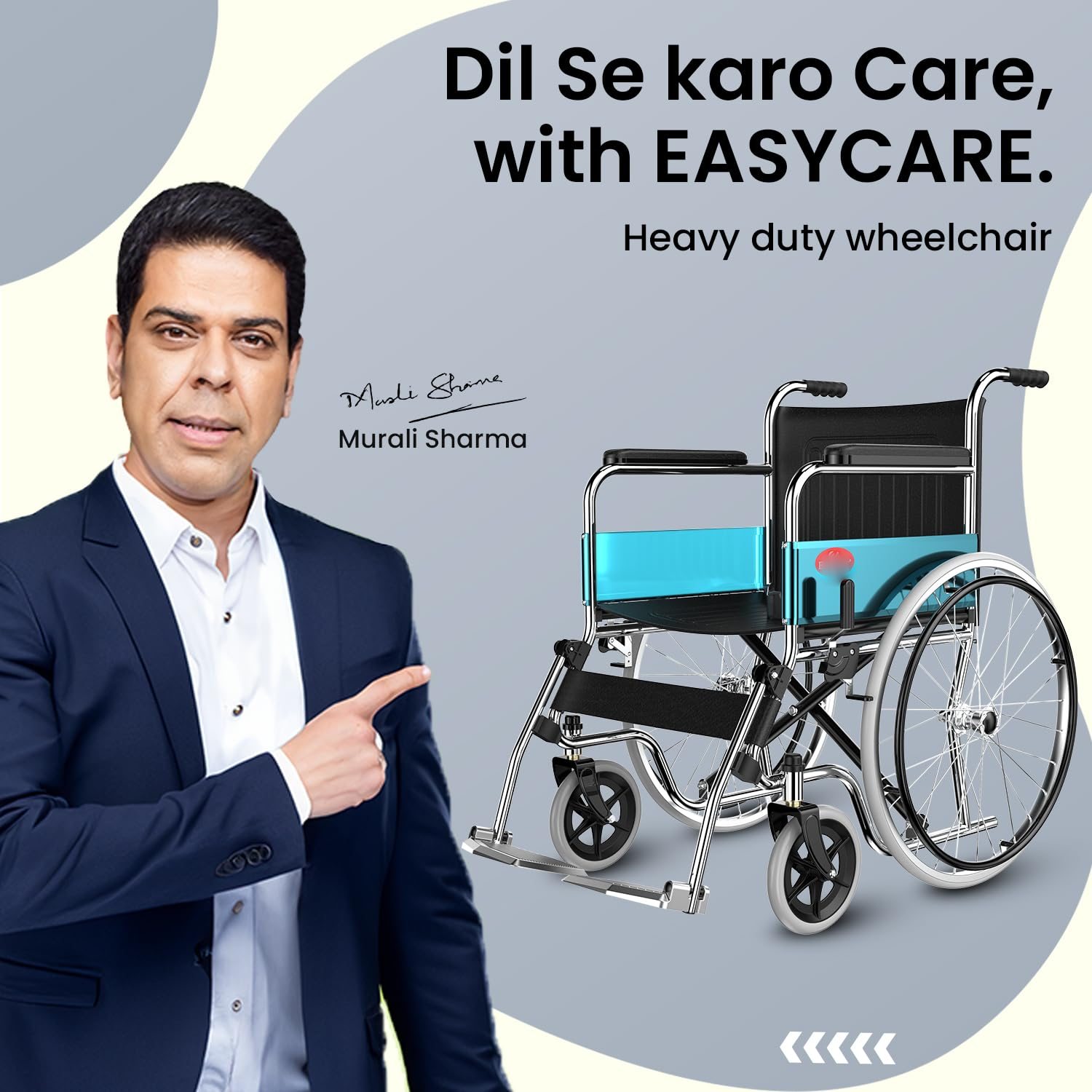 Picture of Wheel chairs for old People | Foldable wheelchair suitable for old age Patient at home & Travel |portable flip up leg rest with Hand Brake | chrome finish (Imported Wheelchair)