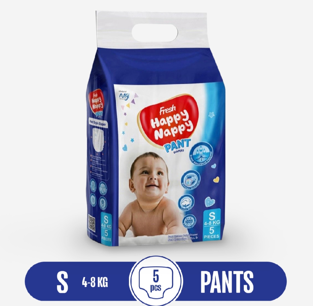 Picture of Fresh Happy Nappy Pant Diaper 4-8 KG (S Size) 5 Pcs Mini Pack