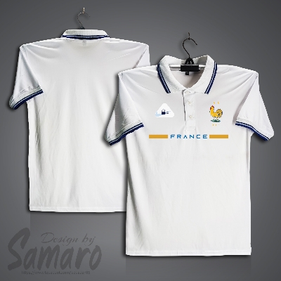 Picture of France Short Sleeve Polo Football Jersey For Men - PP Micro Collar Polo Jersey - France Jersey