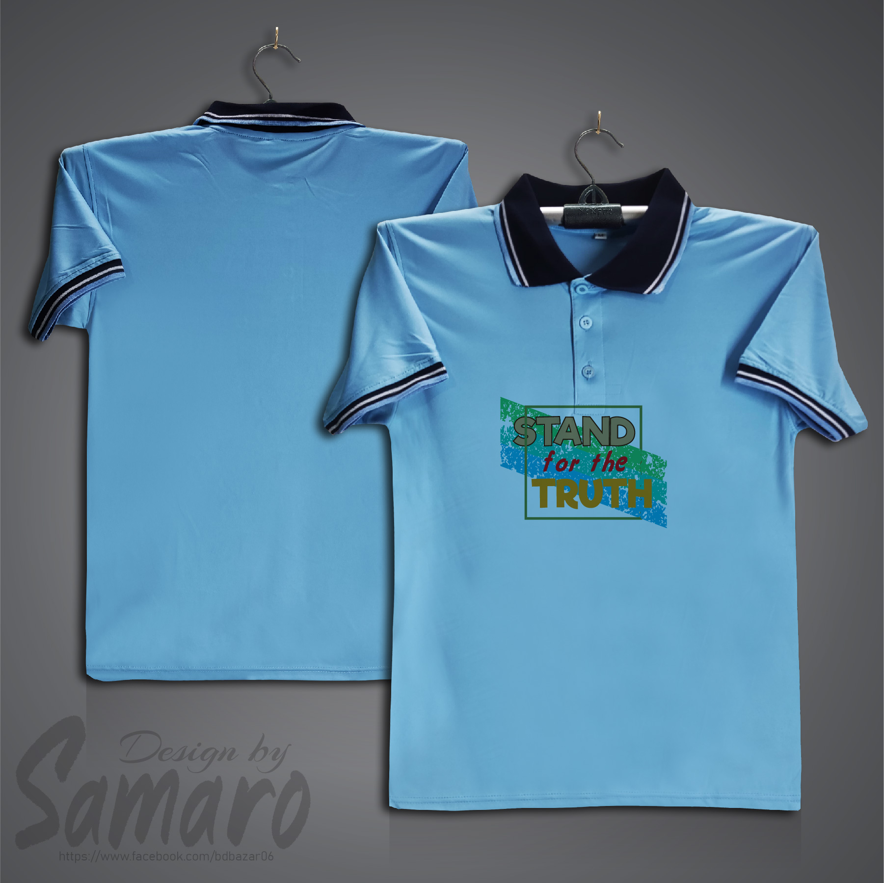 Picture of Stand for the Truth Short Sleeve Polo Jersey For Men - PP Micro Polo T Shirt For Men - Islamic Polo Jersey