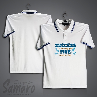 Picture of Success Five Times a Day Short Sleeve Polo Jersey For Men - PP Micro Polo T Shirt For Men - Islamic Polo Jersey