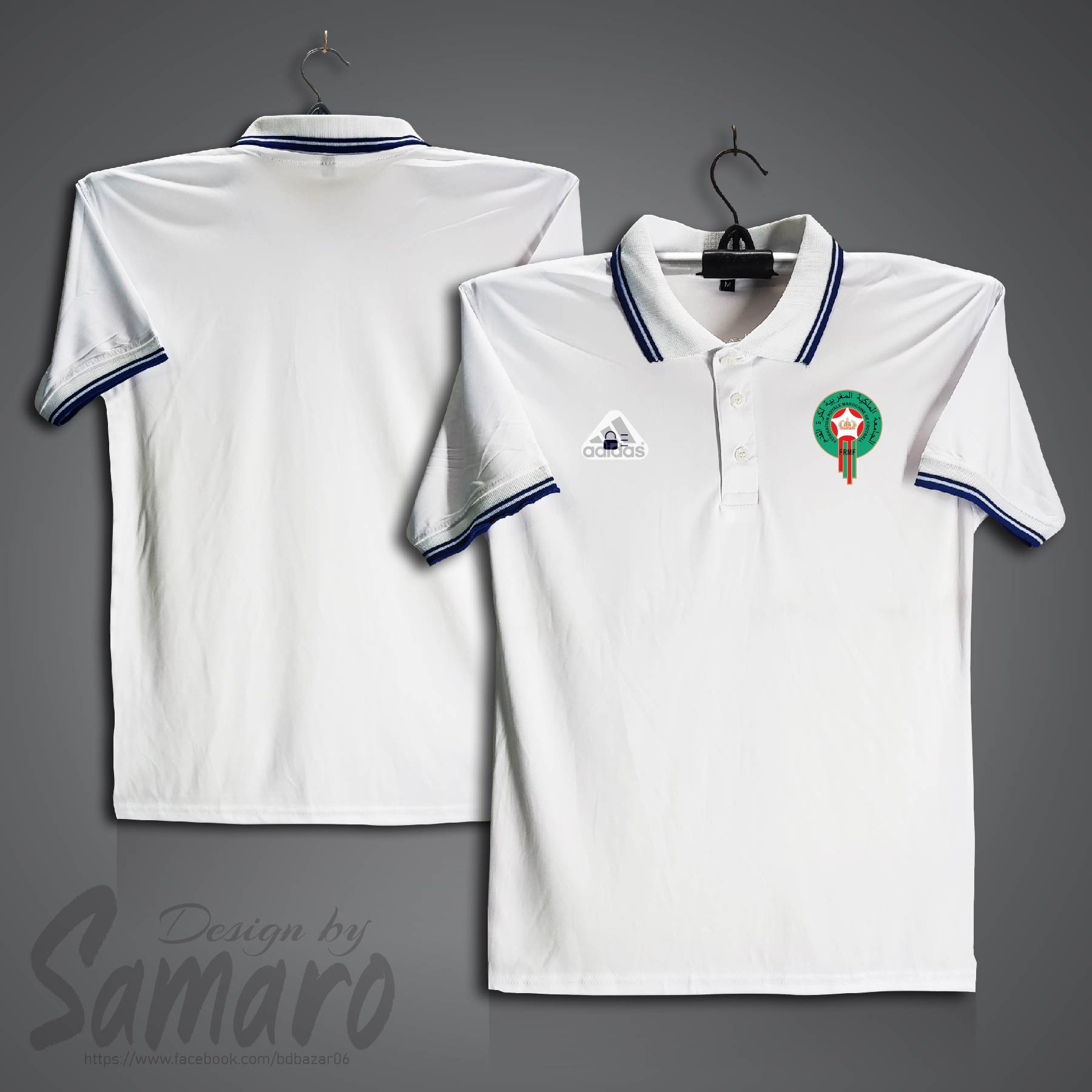 Picture of Morocco Short Sleeve Polo Football Jersey For Men - PP Micro Collar Polo Jersey - Morocco Football Jersey