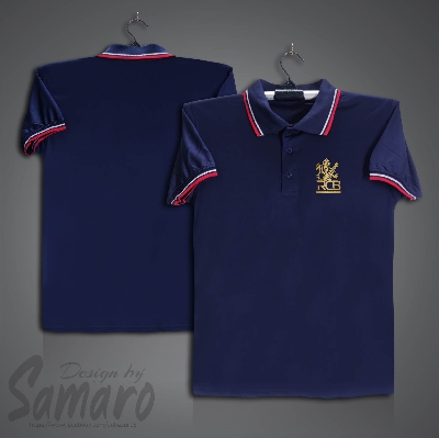 Picture of RCB Short Sleeve Polo IPL Cricket Jersey For Men - PP Micro Collar Polo Jersey - RCB Jersey