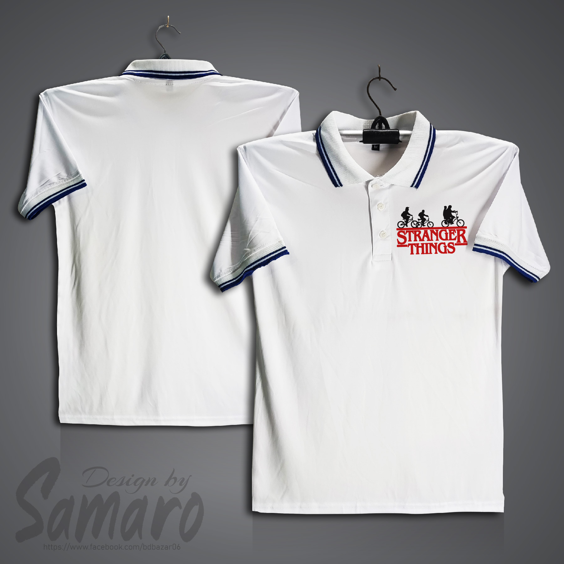 Picture of Stranger Things Short Sleeve Polo Jersey For Men - PP Micro Polo T Shirt For Men - Stranger Things Polo Jersey