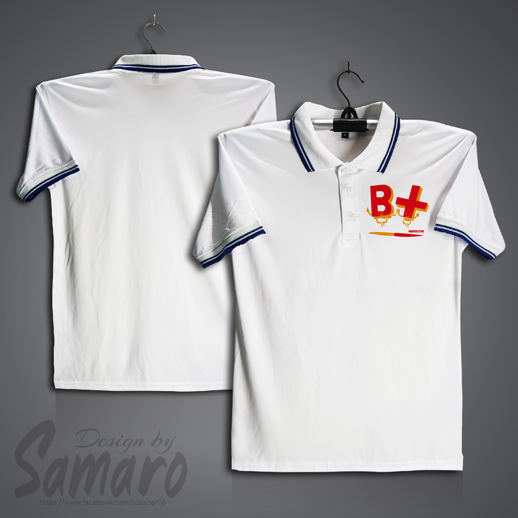 Picture of Bpositive Short Sleeve Polo Jersey For Men - PP Micro Polo T Shirt For Men - Bpositive Polo Jersey