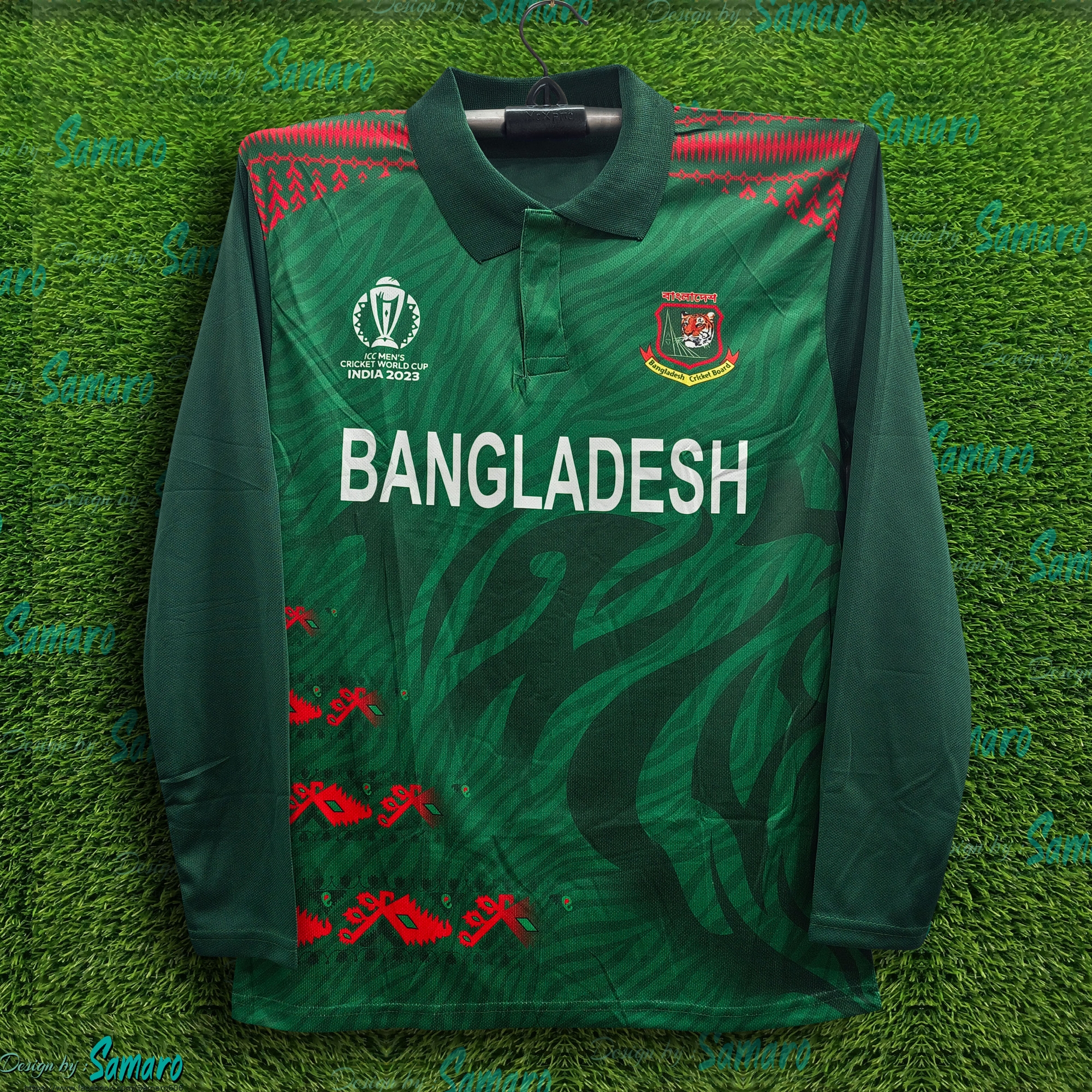 Picture of Bangladesh World Cup Jersey - Full Sleeve Polo Jersey For Men - Bangladesh Cricket Jersey 2024-25