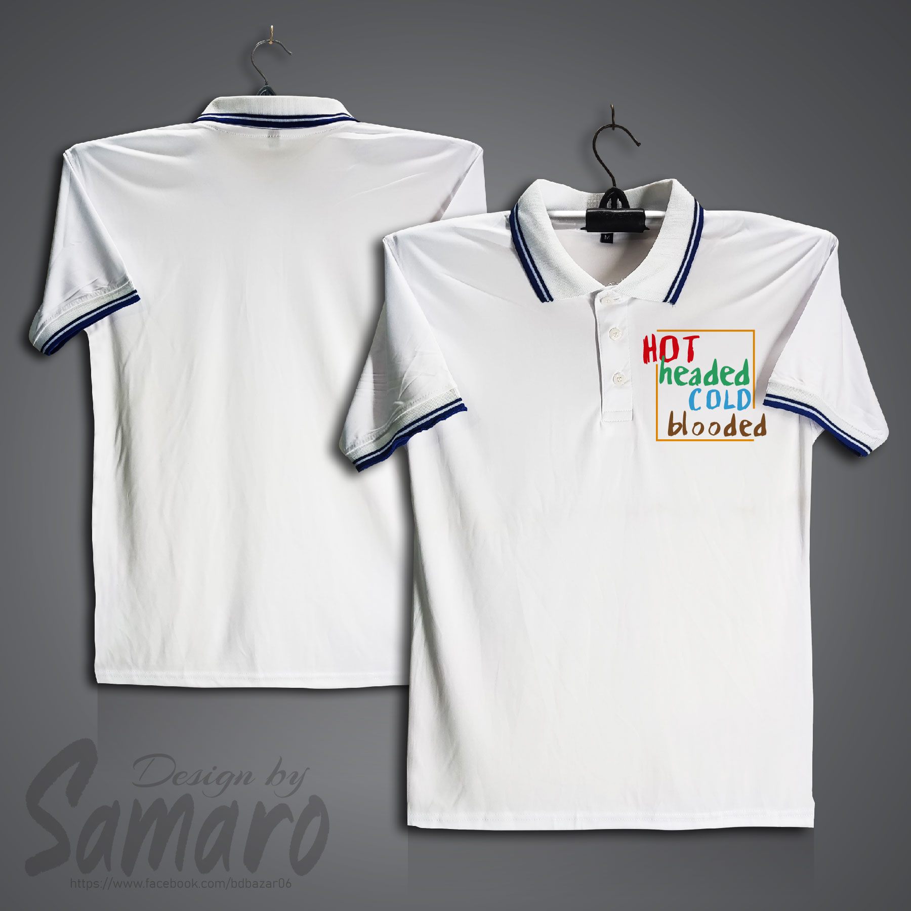 Picture of Hot Headed Short Sleeve Polo Jersey For Men - PP Micro Polo T Shirt For Men - Cold BLooder Polo Jersey