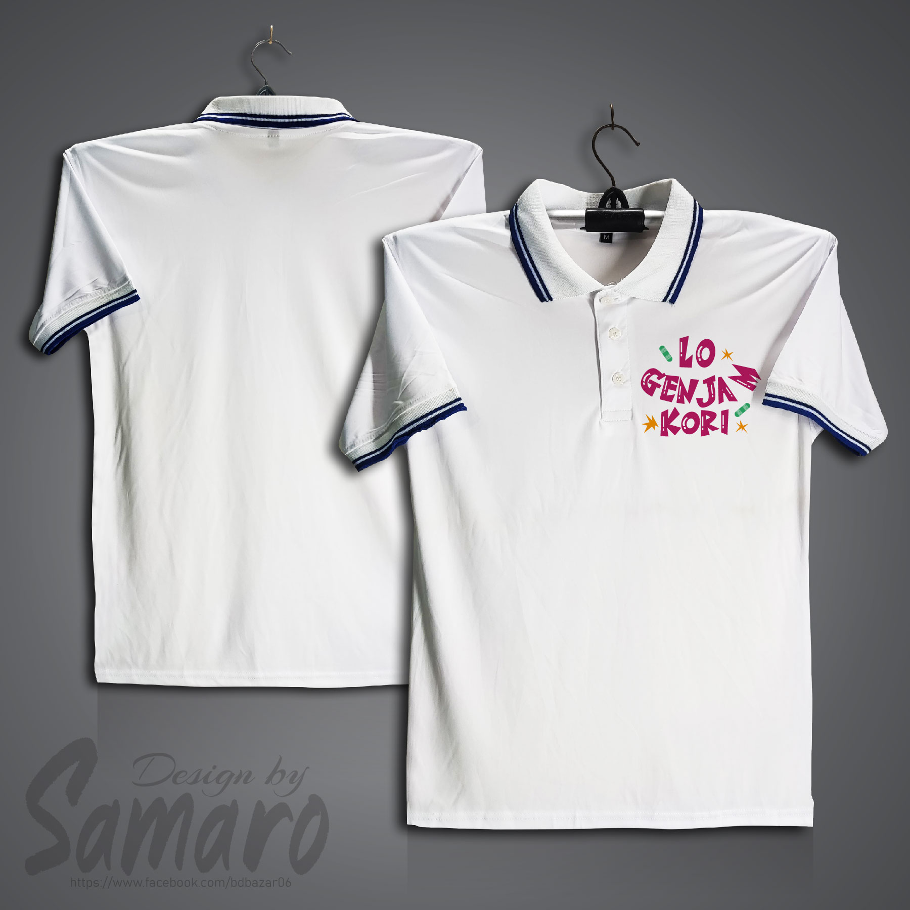 Picture of Lo Genjam Kori Short Sleeve Polo Jersey For Men - PP Micro Polo T Shirt For Men - Genjam Polo Jersey