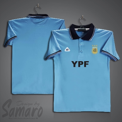 Picture of Argentina Training Short Sleeve Polo Football Jersey For Men - PP Micro Collar Polo Jersey - Argentina Training Jersey 2025-2026