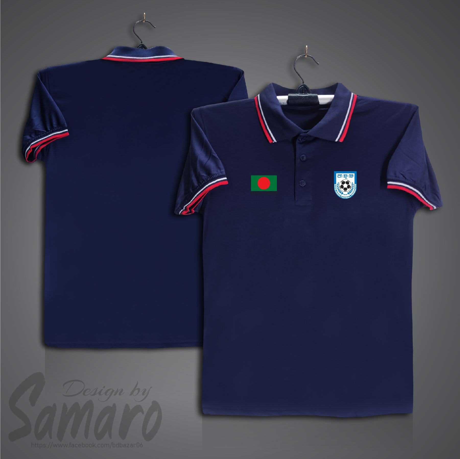 Picture of B-d Short Sleeve Polo Football Jersey For Men - PP Micro Collar Polo Jersey - Banglades  Fan Jersey
