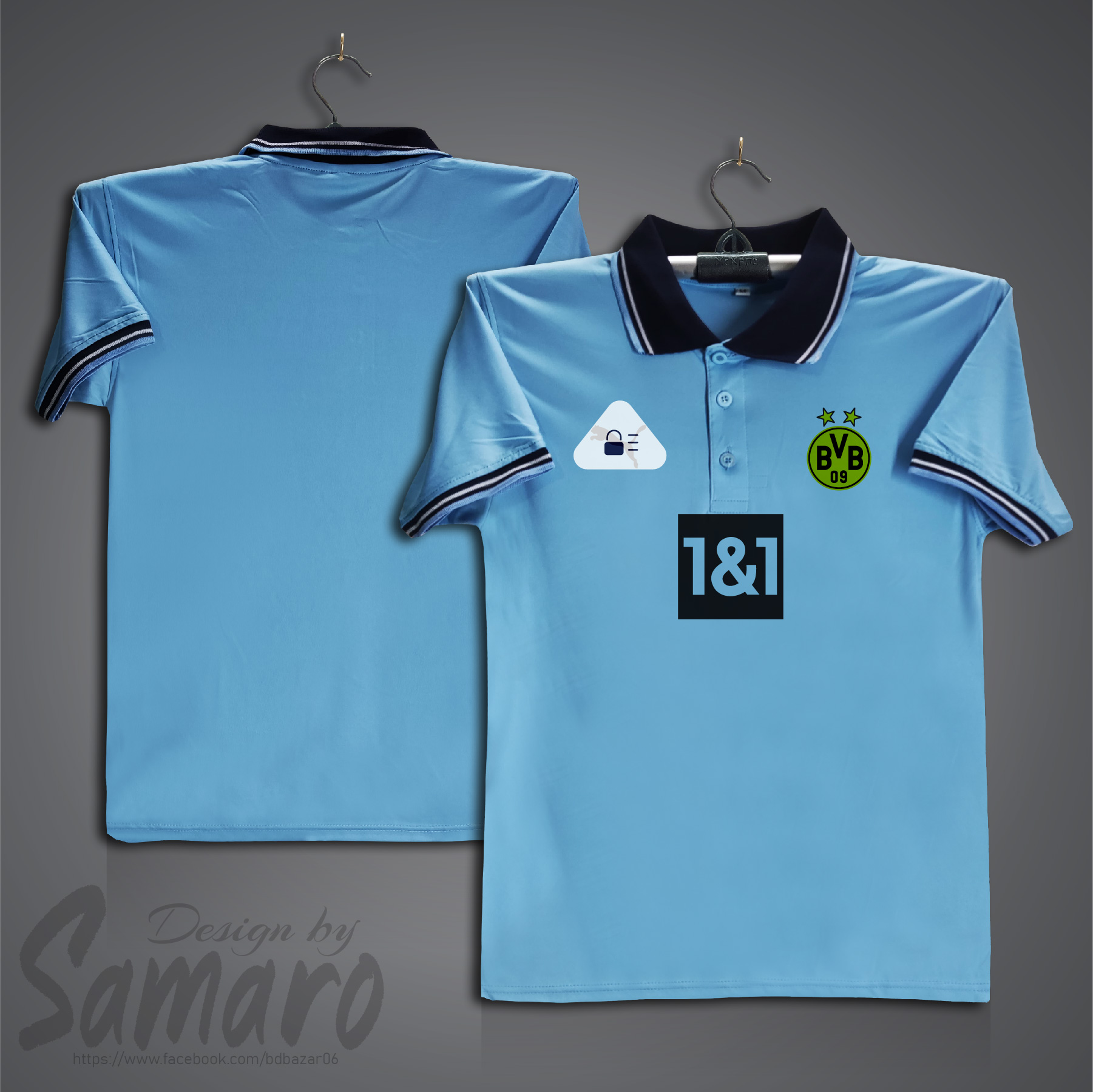 Picture of Borussia Dortmund Short Sleeve Polo Football Jersey For Men - PP Micro t shirt - Borussia Jersey