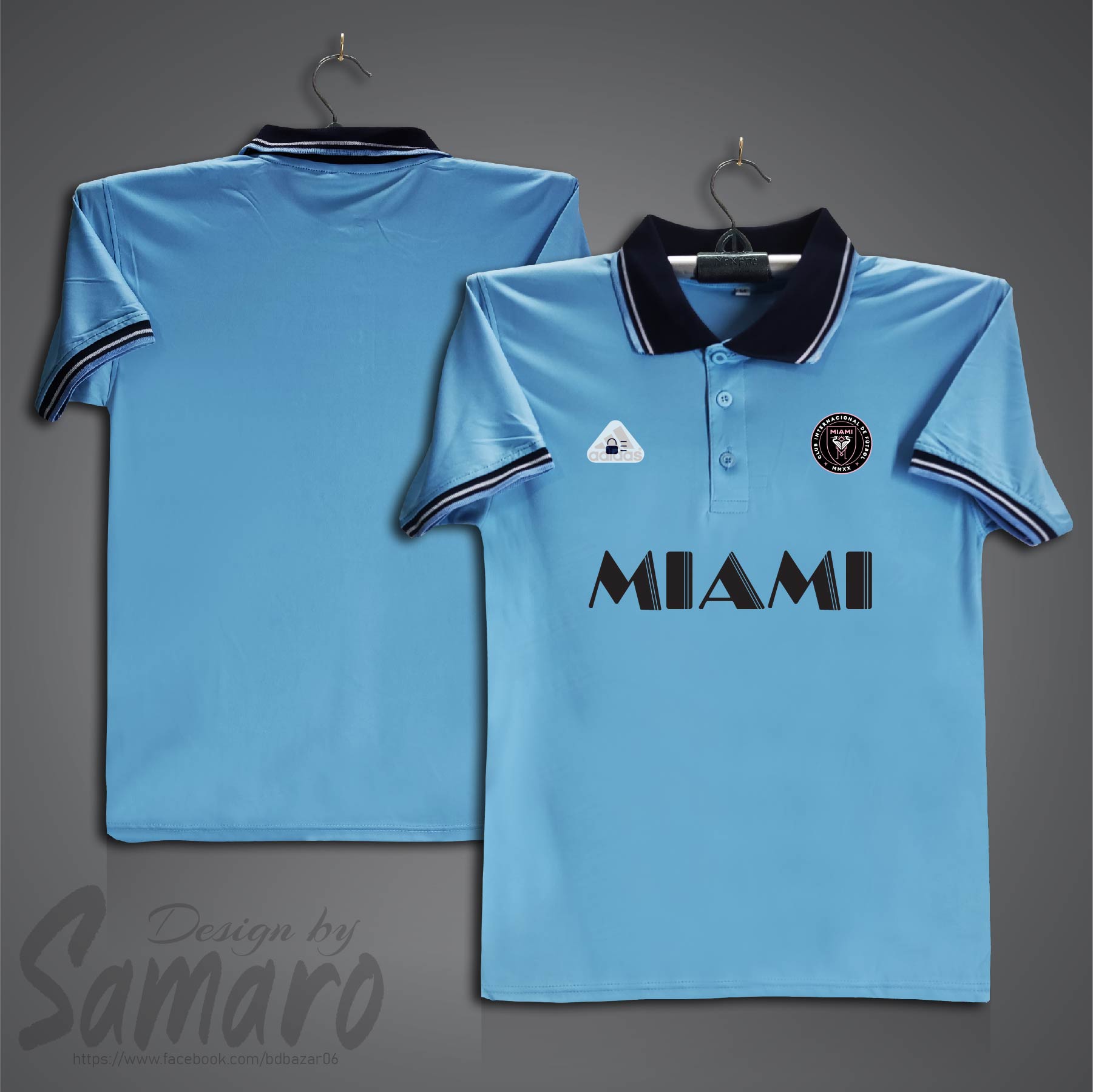 Picture of Inter Miami Short Sleeve Polo Football Jersey For Men - PP Micro Collar Polo Jersey - Inter Miami Jersey