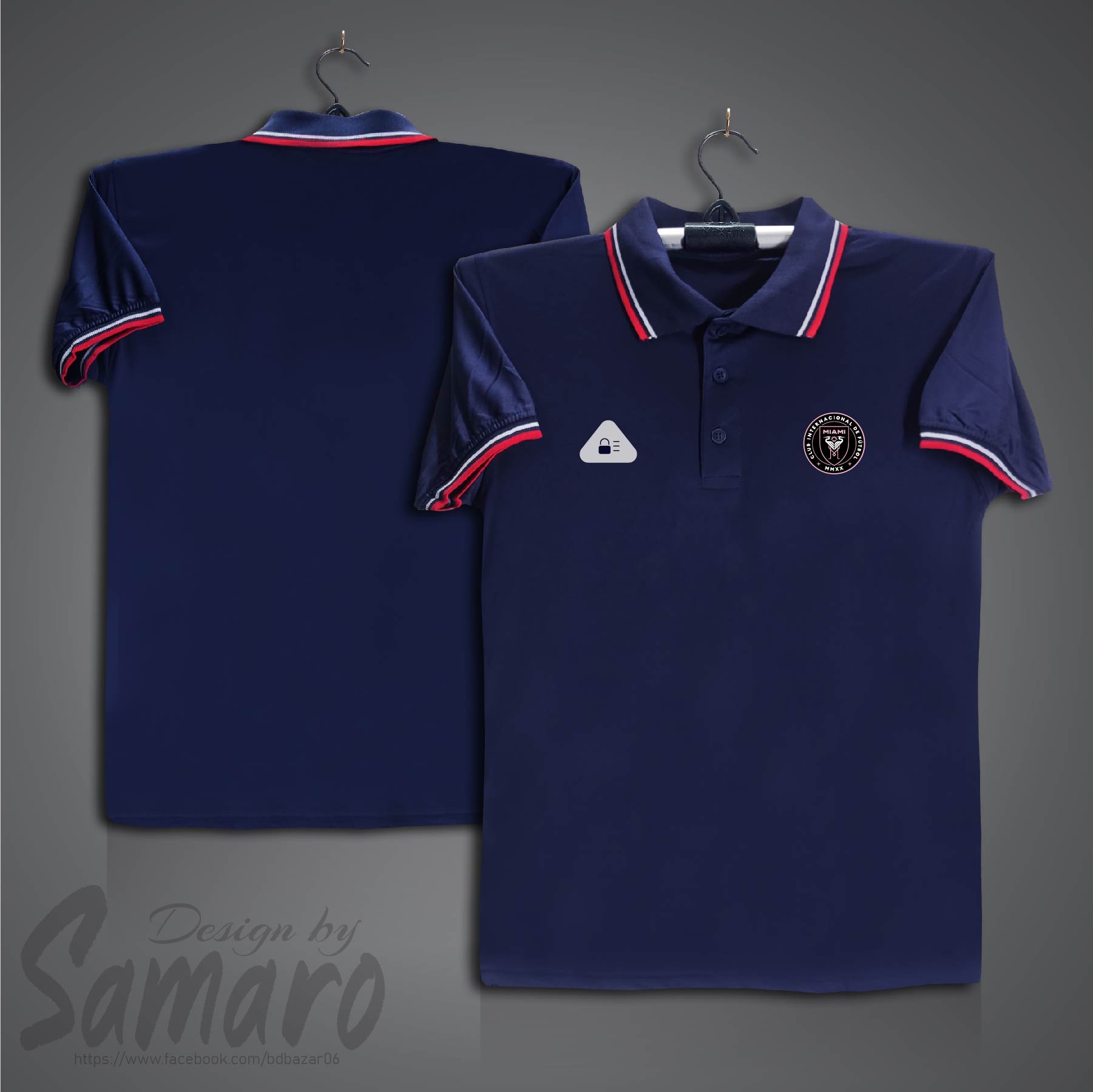 Picture of Inter Miami Short Sleeve Polo Football Jersey For Men - PP Micro Collar Polo Jersey - Inter Miami Jersey