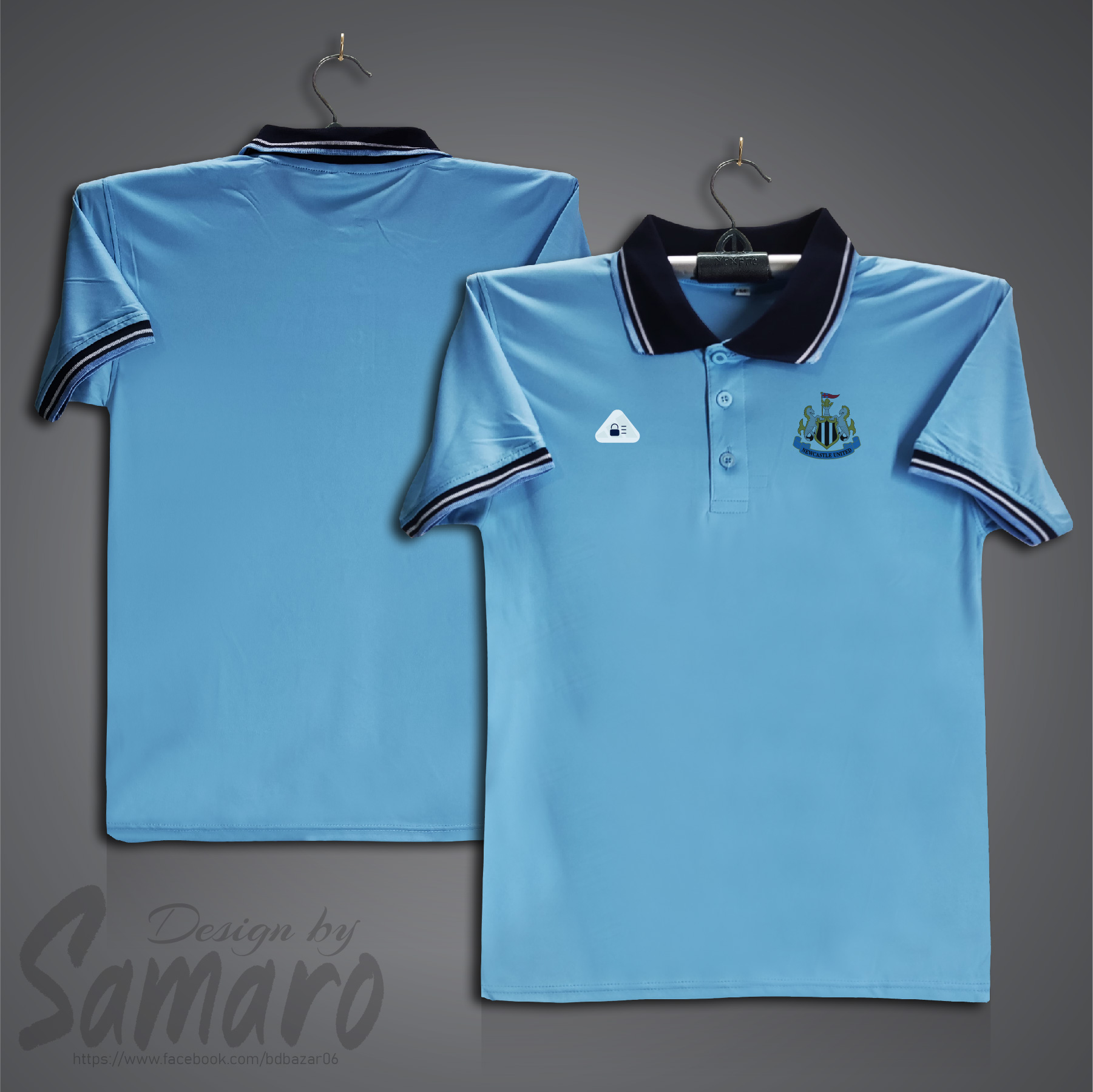 Picture of Newcastle United Short Sleeve Polo Football Jersey For Men - PP Micro t shirt - Newcastle Jersey
