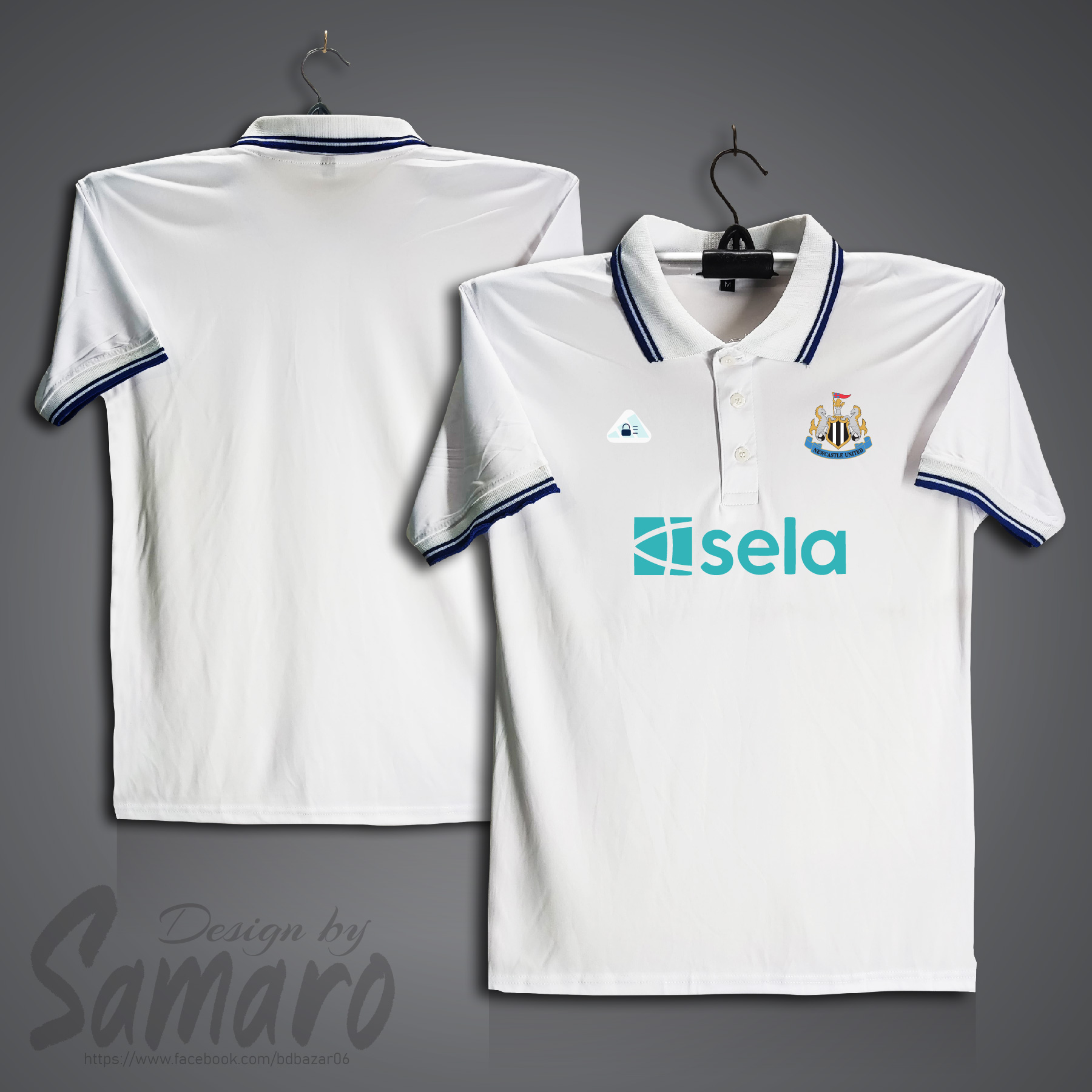 Picture of Newcastle United Short Sleeve Polo Football Jersey For Men - PP Micro t shirt - Newcastle Jersey