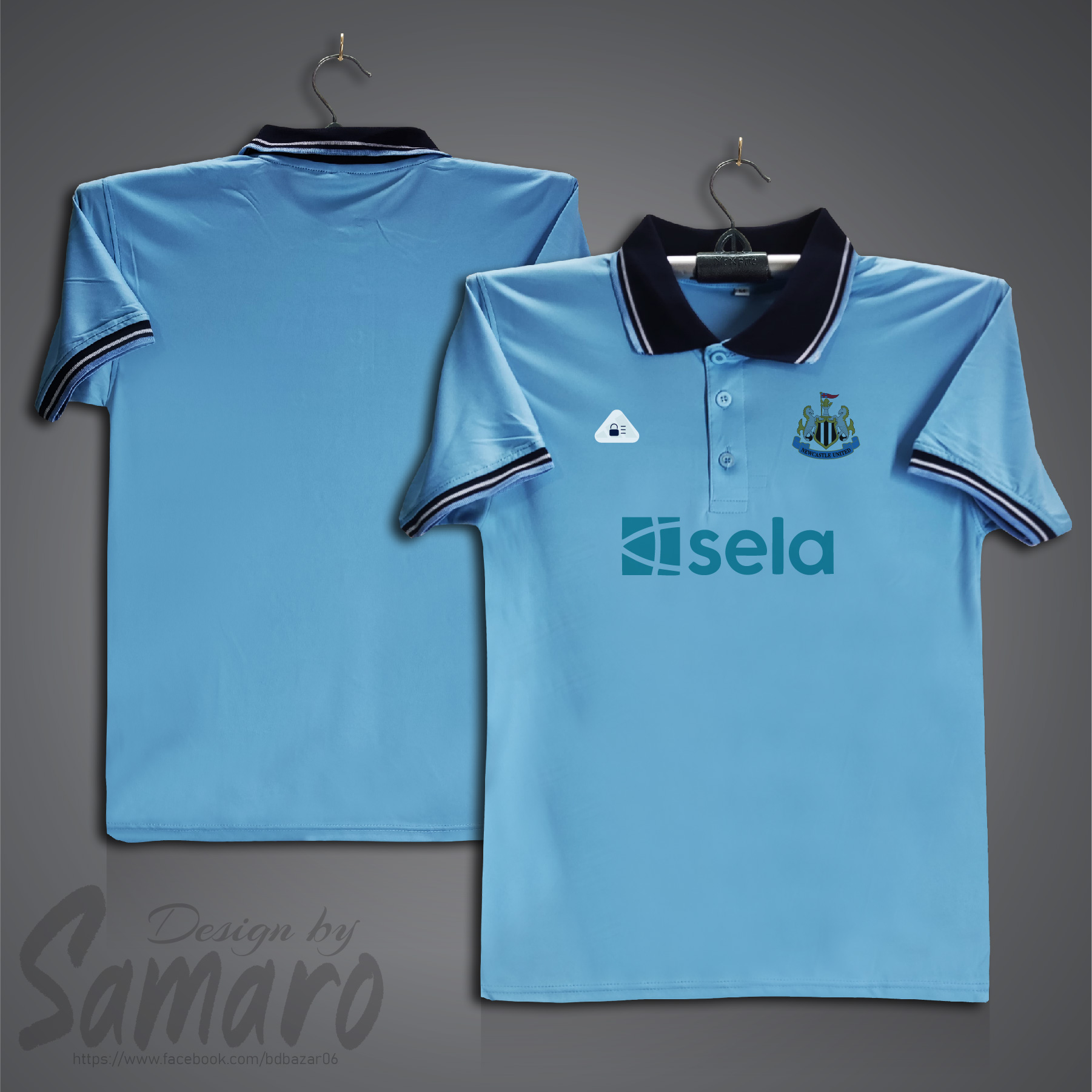 Picture of Newcastle United Short Sleeve Polo Football Jersey For Men - PP Micro t shirt - Newcastle Jersey