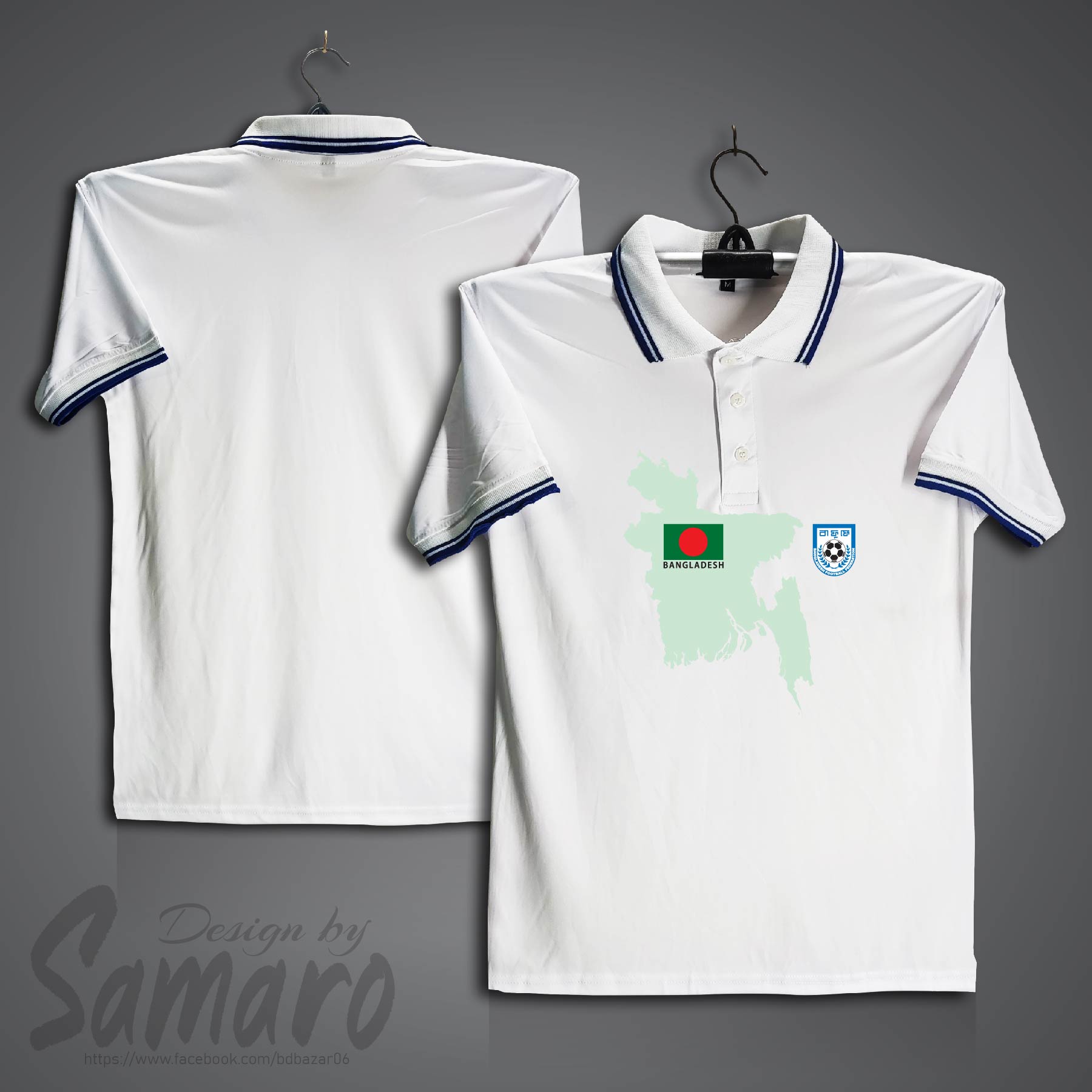Picture of B-d Map Short Sleeve Polo Football Jersey For Men - PP Micro Collar Polo Jersey - Banglades Fan Football Jersey