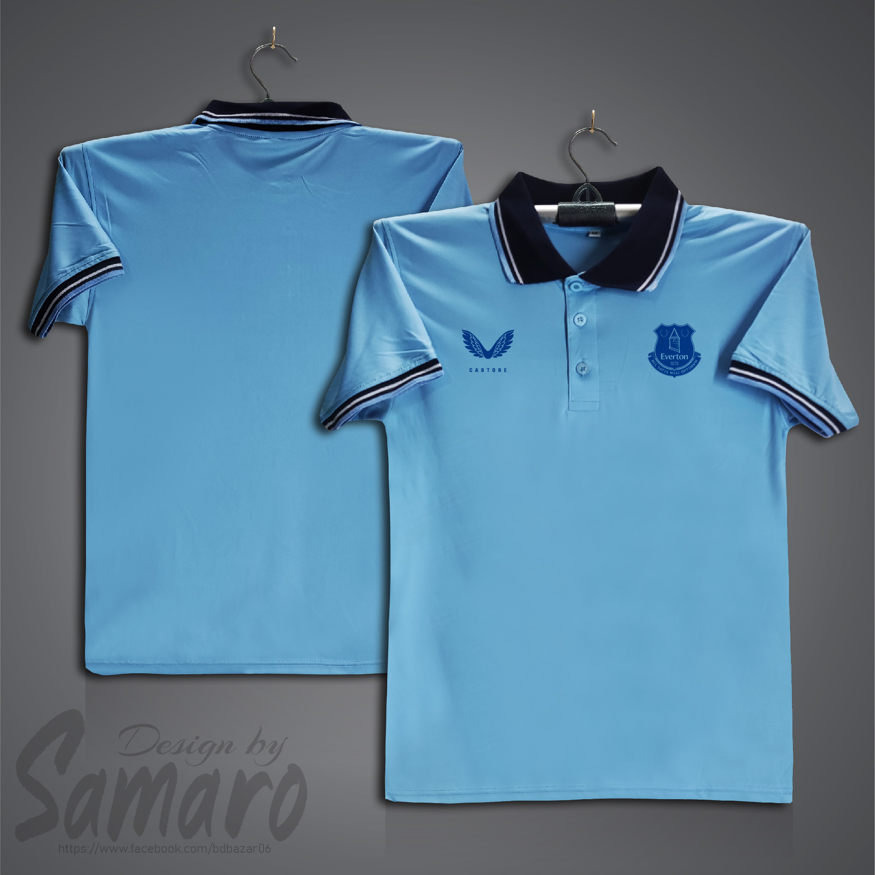 Picture of Everton Short Sleeve Polo Football Jersey For Men - PP Micro Polo t shirt - Everton Jersey