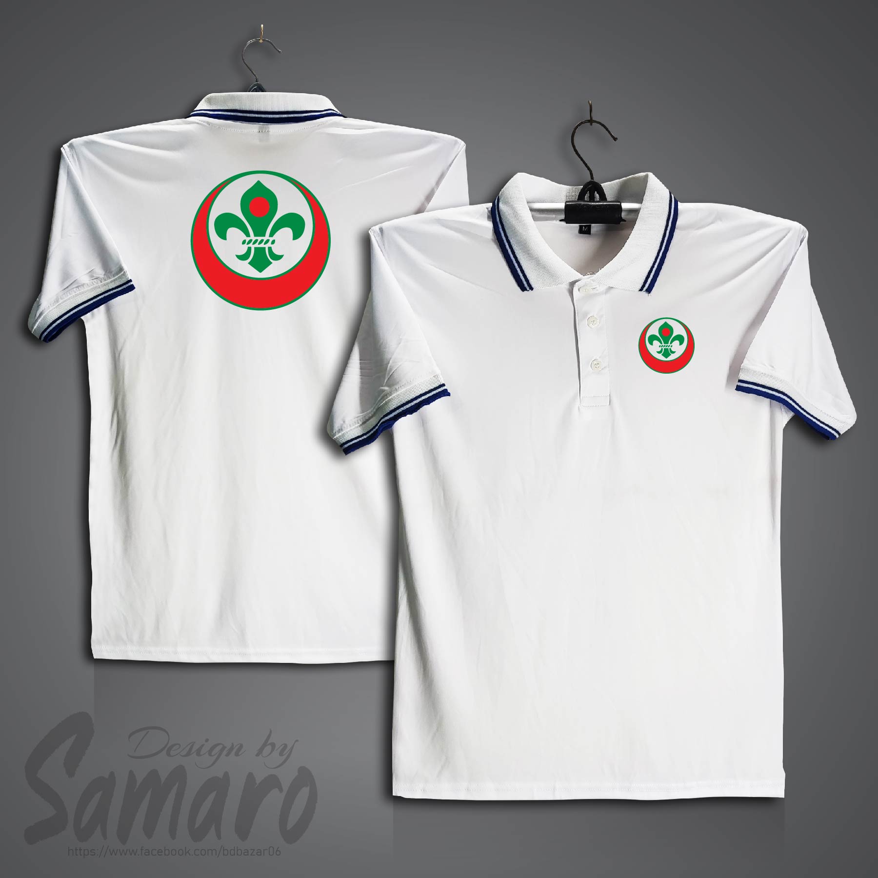 Picture of Bangladesh Scout Logo Short Sleeve Polo Jersey For Men - PP Micro Collar Polo Jersey - Bangladesh Scout Jersey