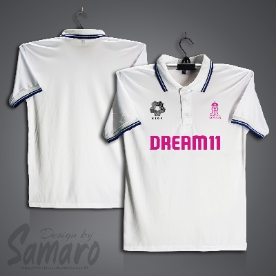 Picture of Rajasthan Royals Short Sleeve IPL Polo Cricket Jersey For Men - PP Micro IPL Polo Jersey - RR IPL Jersey