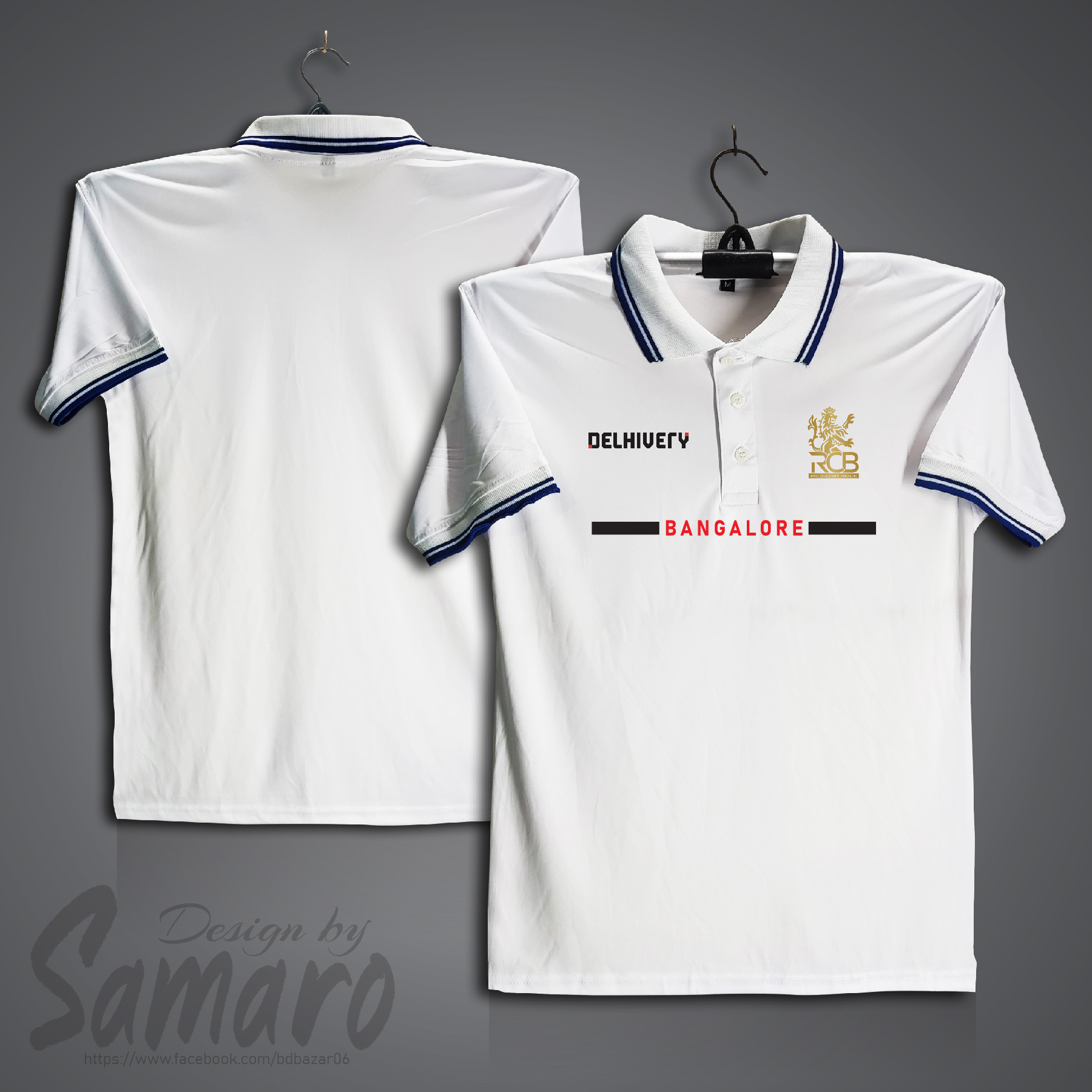 Picture of Royal Challengers Bangalore Short Sleeve IPL Polo Cricket Jersey For Men - PP Micro IPL Polo Jersey - RCB IPL Jersey