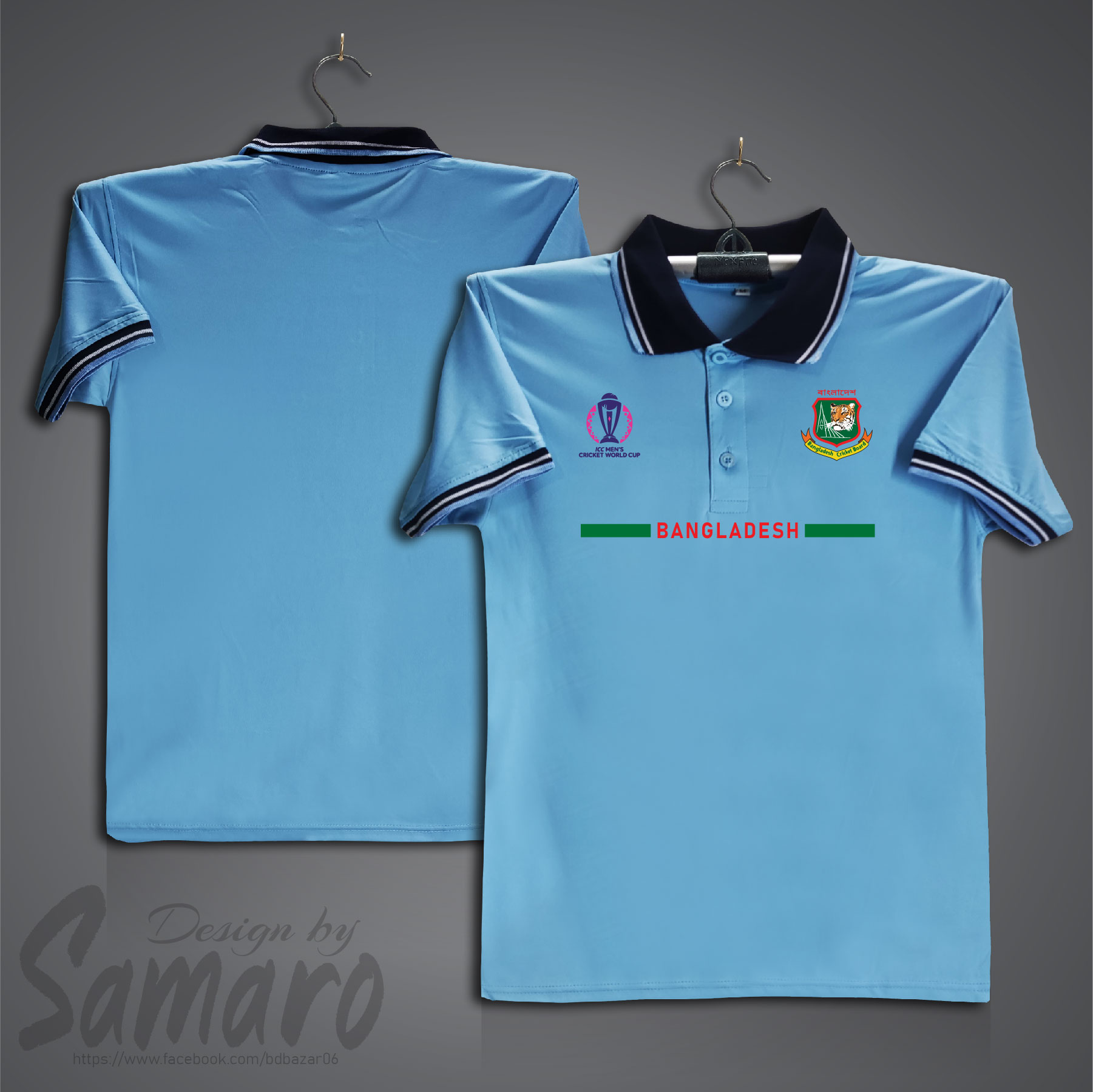 Picture of Bangladesh Short Sleeve Polo Cricket Jersey For Men - Bangladesh Cricket World Cup Jersey - Bangladesh Cricket Jersey