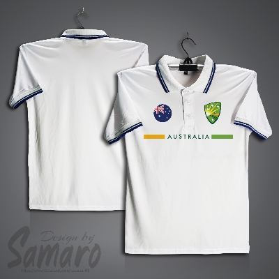 Picture of Australia Short Sleeve Polo Cricket Jersey For Men - PP Micro Collar Polo Jersey - Australia Cricket Jersey