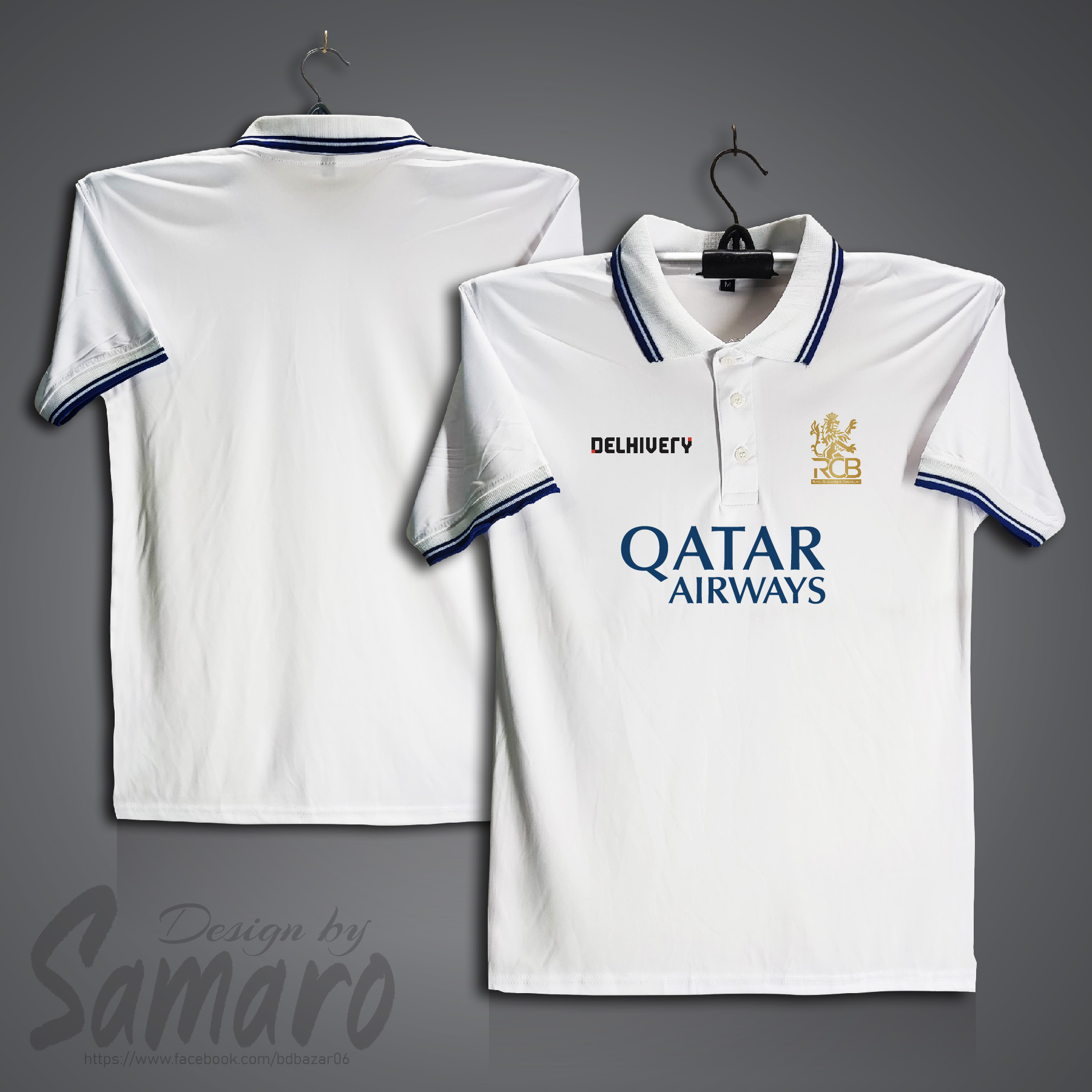 Picture of Royal Challengers Bangalore Short Sleeve IPL Polo Cricket Jersey For Men - PP Micro IPL Polo Jersey - RCB IPL Jersey