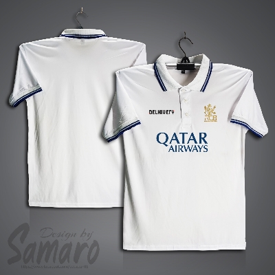 Picture of Royal Challengers Bangalore Short Sleeve IPL Polo Cricket Jersey For Men - PP Micro IPL Polo Jersey - RCB IPL Jersey