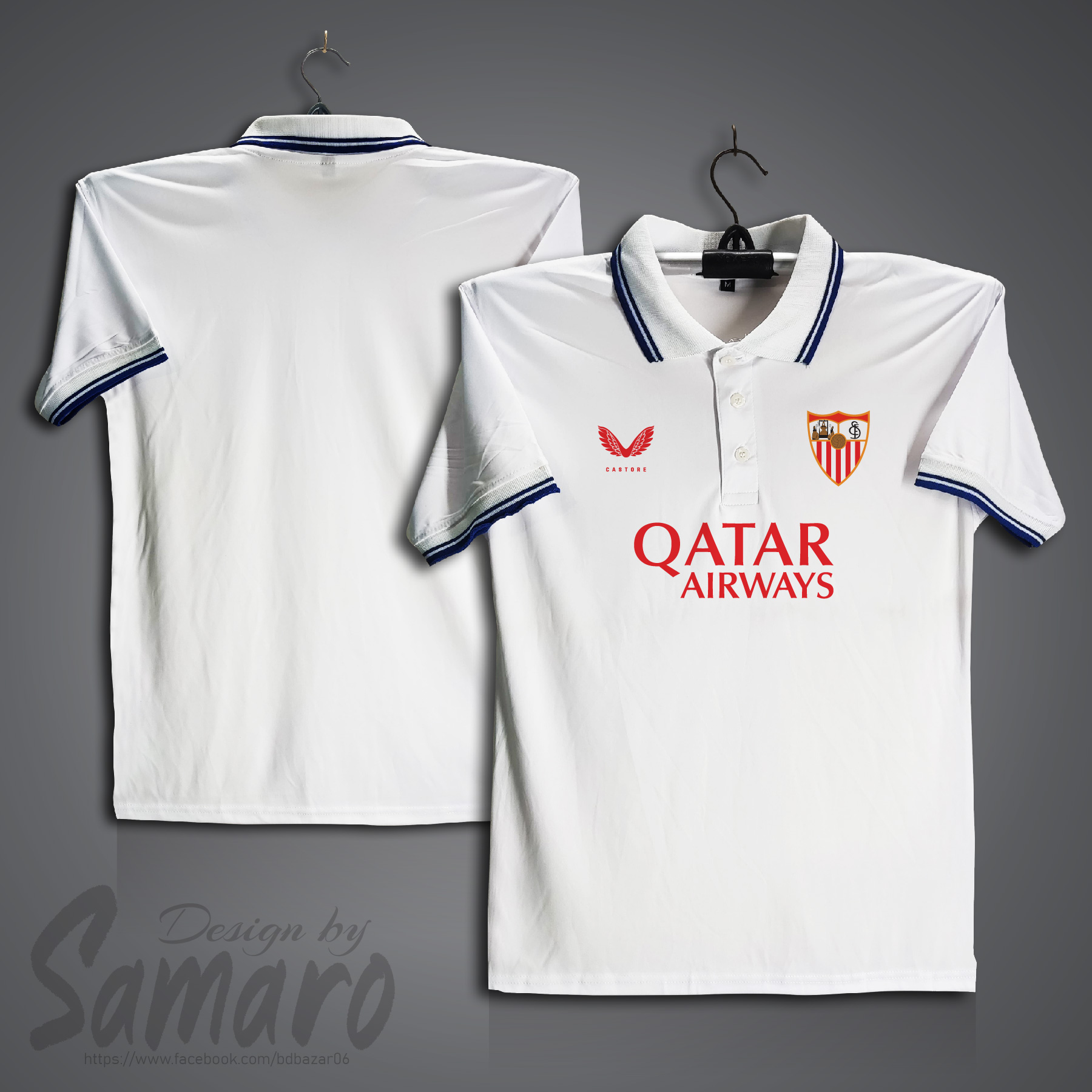 Picture of Sevilla Short Sleeve Polo Football Jersey For Men - PP Micro Polo t shirt - Sevilla Jersey