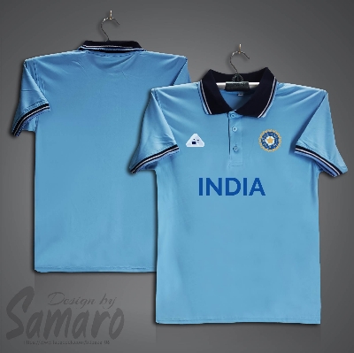 Picture of India Short Sleeve Polo IPL Cricket Jersey For Men - PP Micro Collar Polo Jersey - India Cricket Jersey