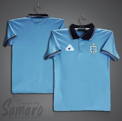 Picture of England Short Sleeve Polo Football Jersey For Men - PP Micro Collar Polo Jersey - England Jersey