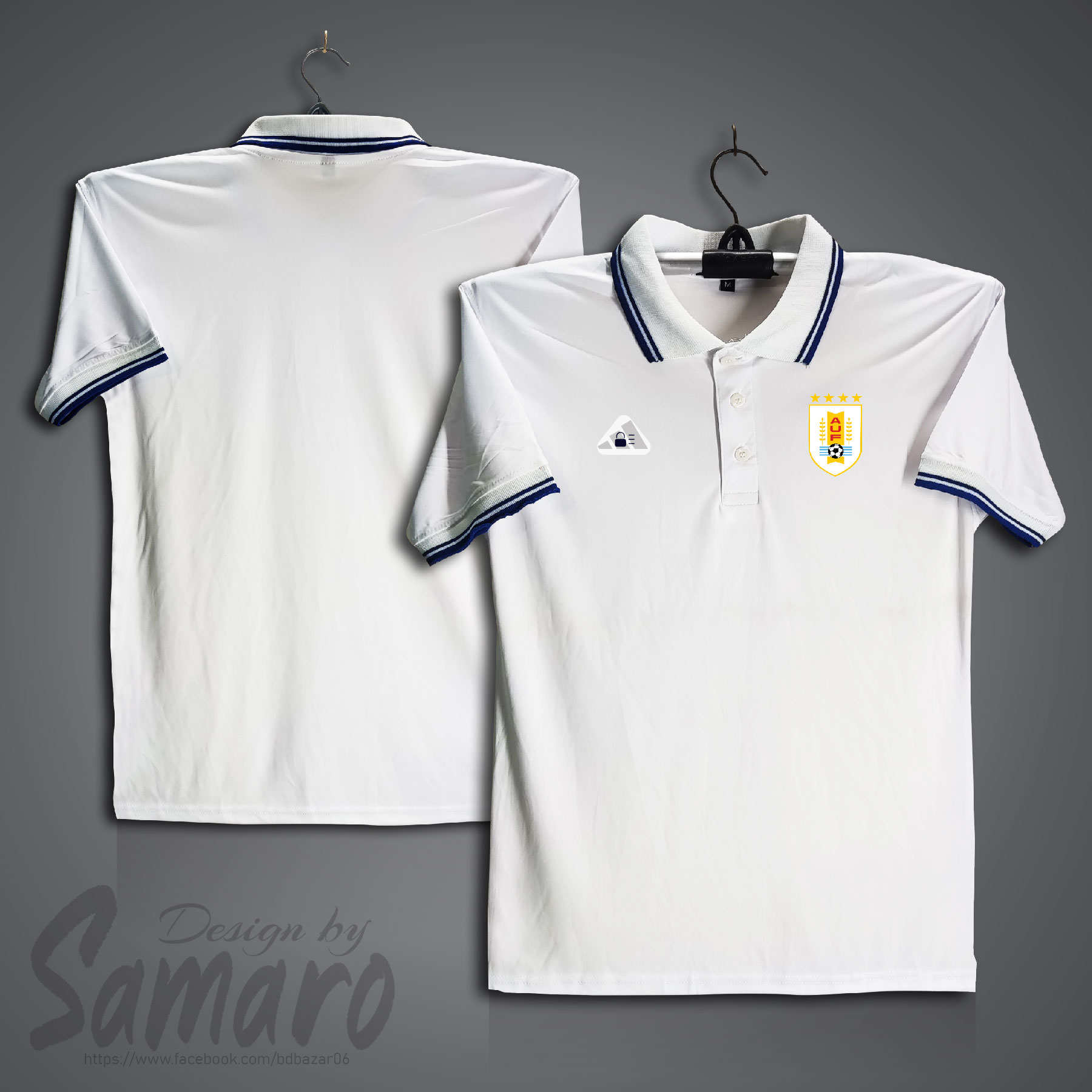 Picture of Uruguay Short Sleeve Polo Football Jersey For Men - PP Micro Collar Polo Jersey - Uruguay Football Jersey