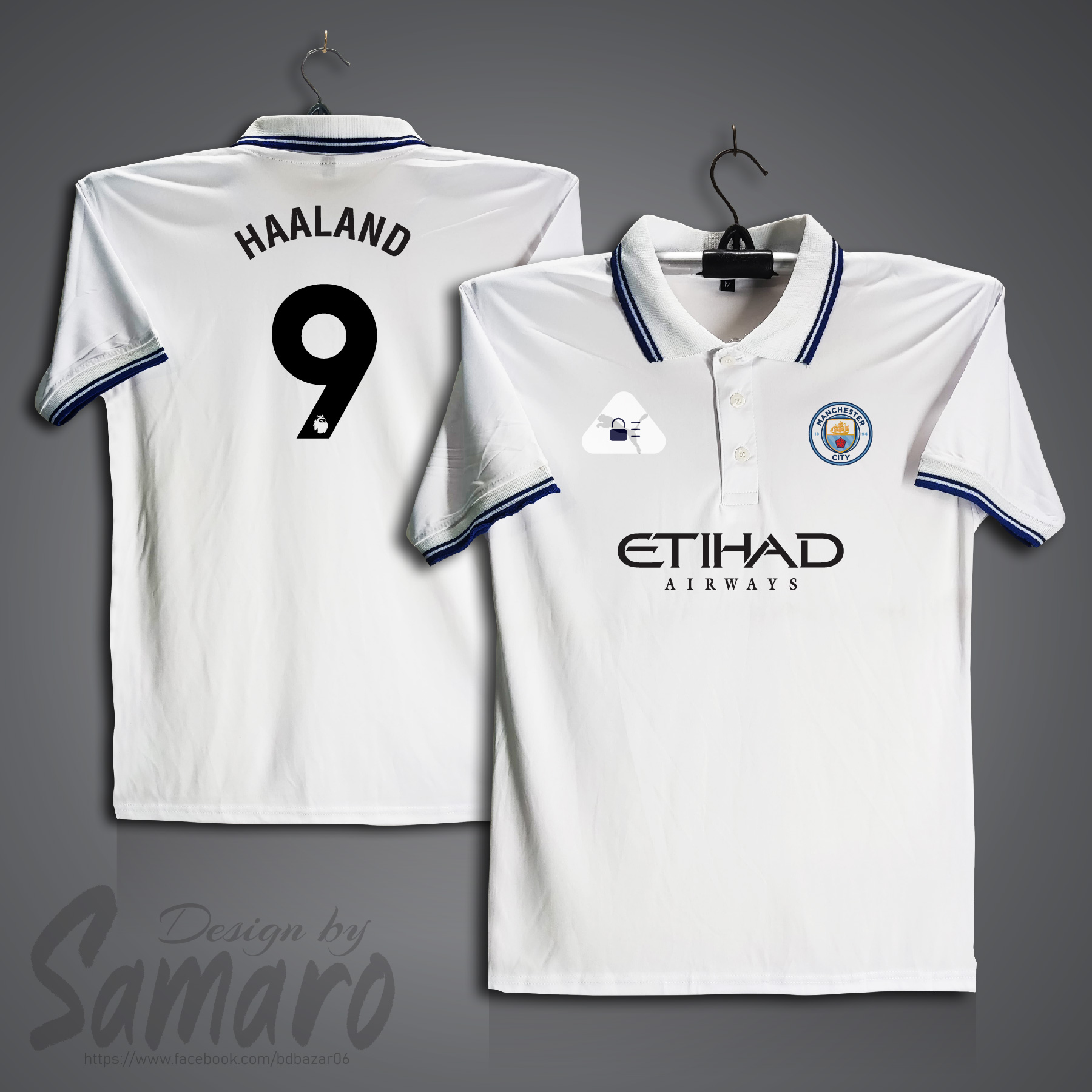 Picture of Manchester City Short Sleeve Polo Football Jersey For Men - Haaland 9 Polo Jersey - Manchester City Jersey