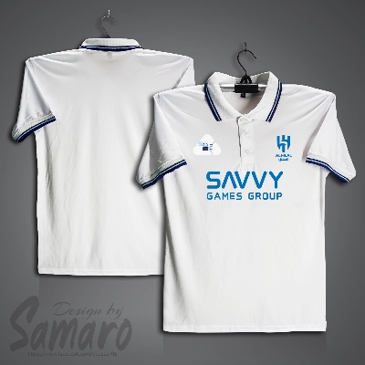Picture of Al Hilal Short Sleeve Polo Football Jersey For Men - PP Micro Collar Polo Jersey - Al-Hilal Jersey