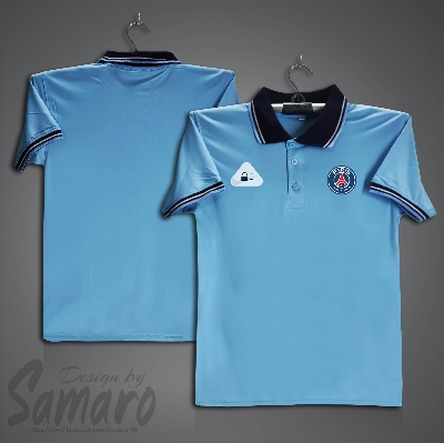 Picture of PSG Short Sleeve Polo Football Jersey For Men - PP Micro Collar Polo Jersey - PSG Jersey