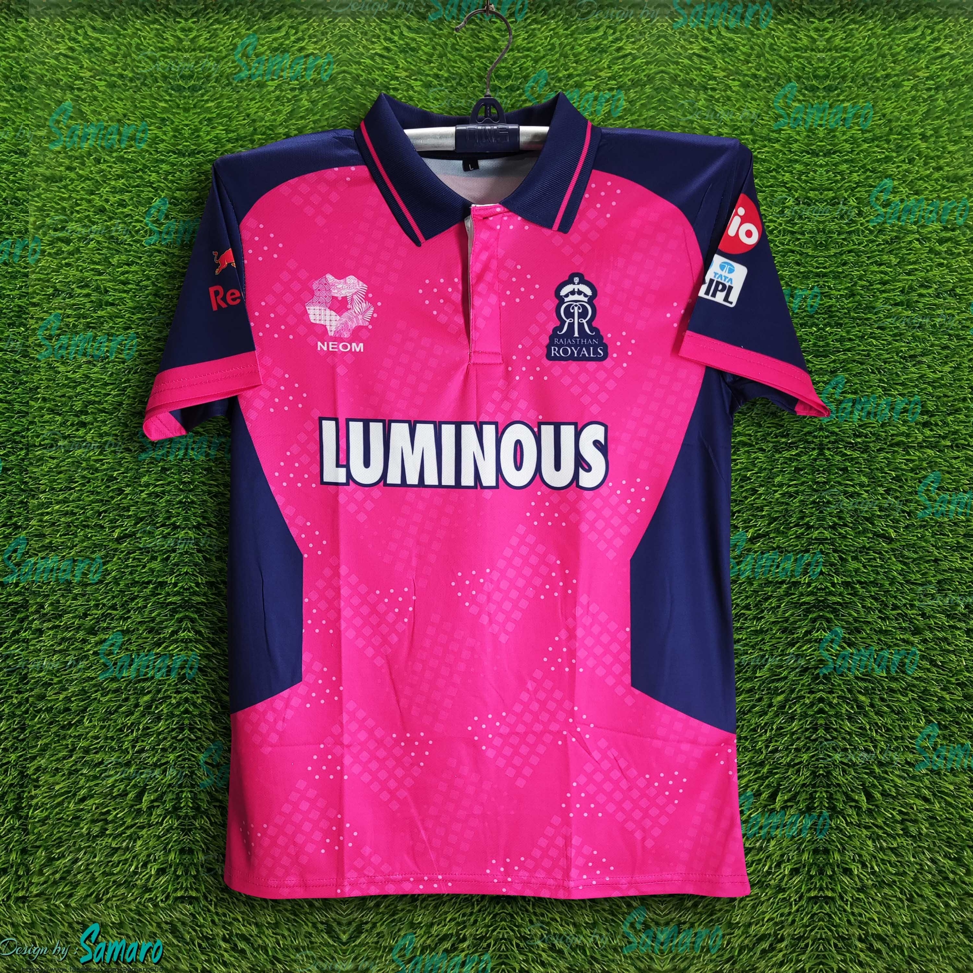 Picture of Rajasthan Royals Premium Short sleeve Polo Cricket Jersey For Men - RR Half Sleeve IPL T Shirt - Rajasthan Jersey 2025-26