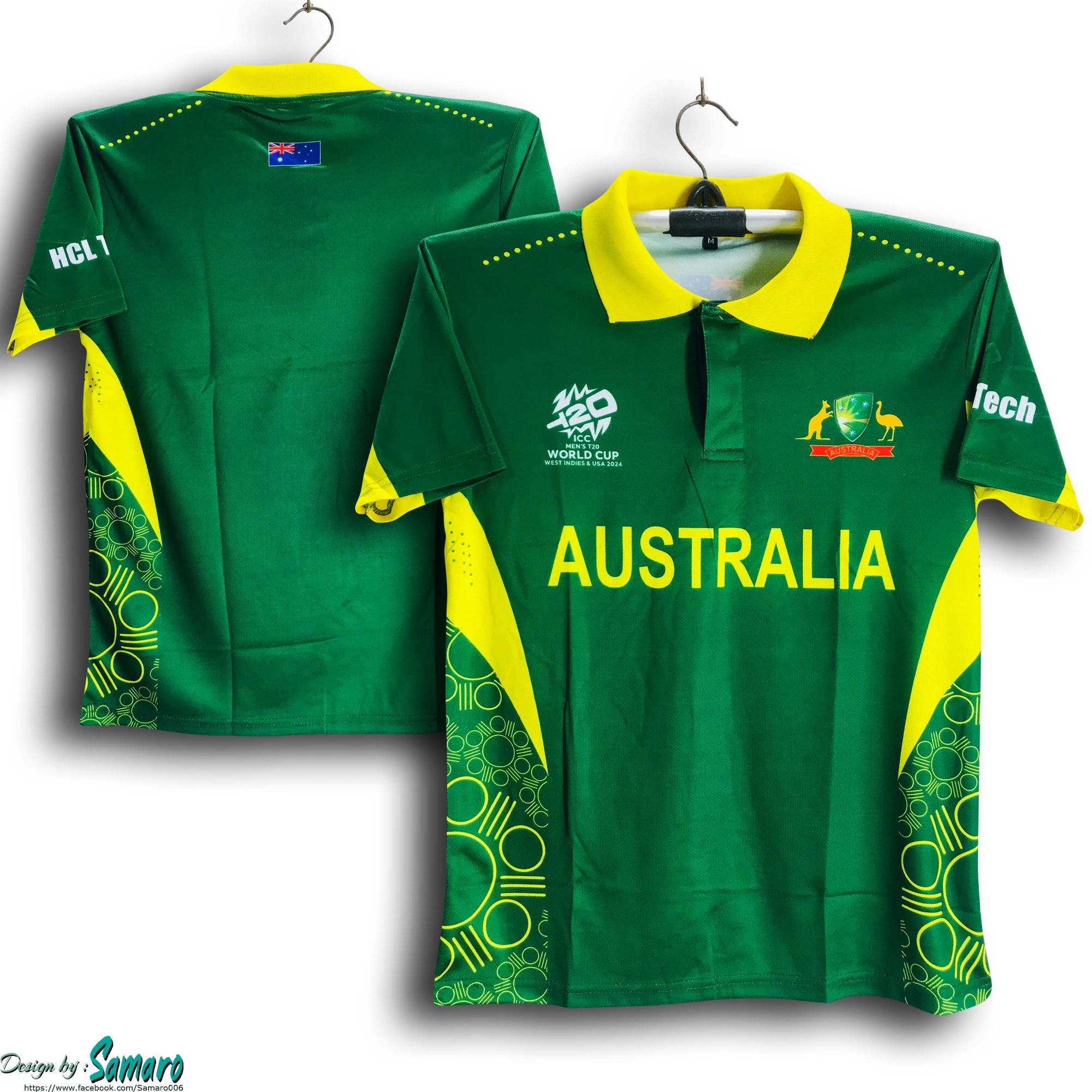 Picture of Australia T20 World Cup Jersey - Short Sleeve Polo Jersey For Men - Australia Cricket Jersey 2025/26