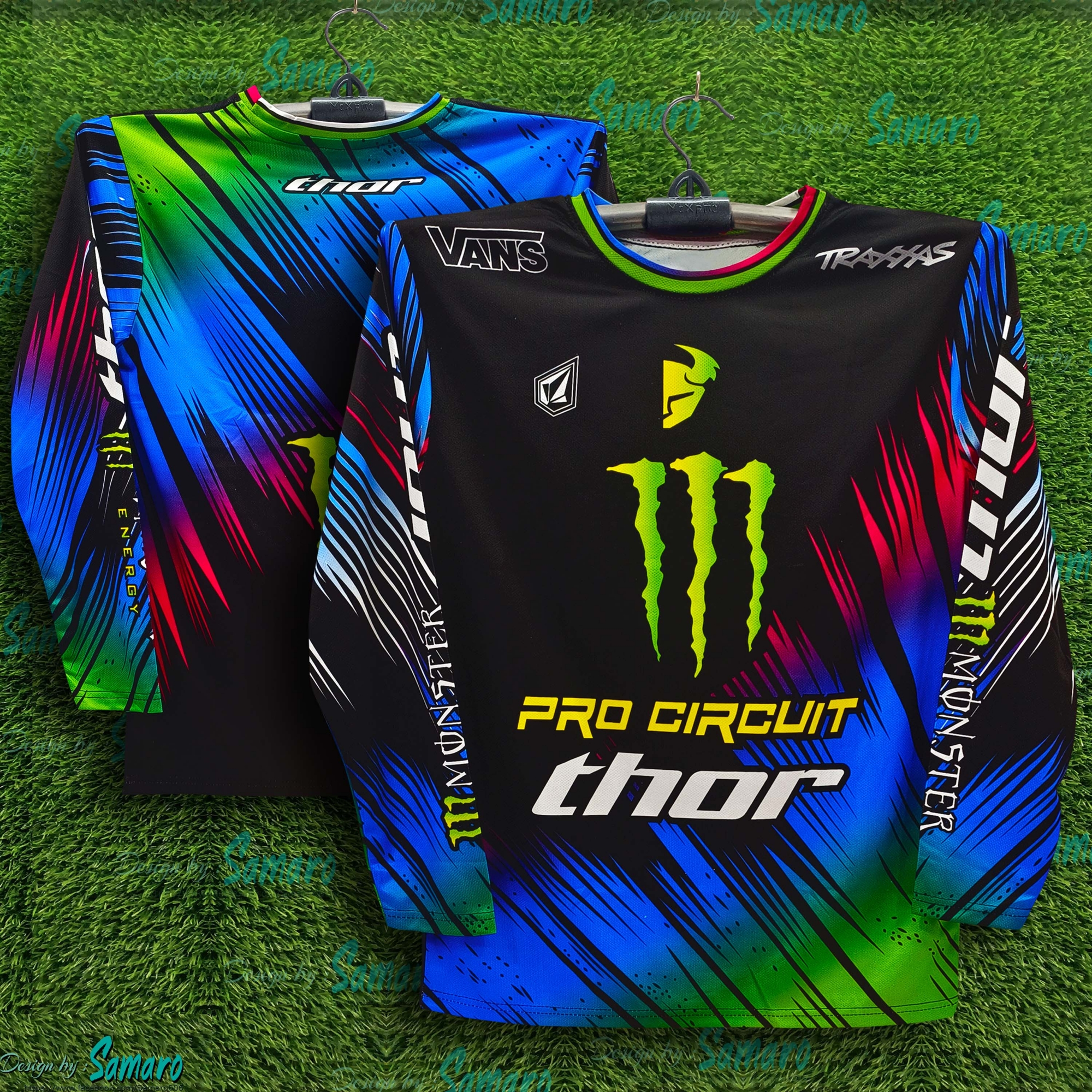 Picture of Monster Full Sleeve Bike Jersey For Men - Pro Circuit Thor Jersey - Monster Bike Jersey