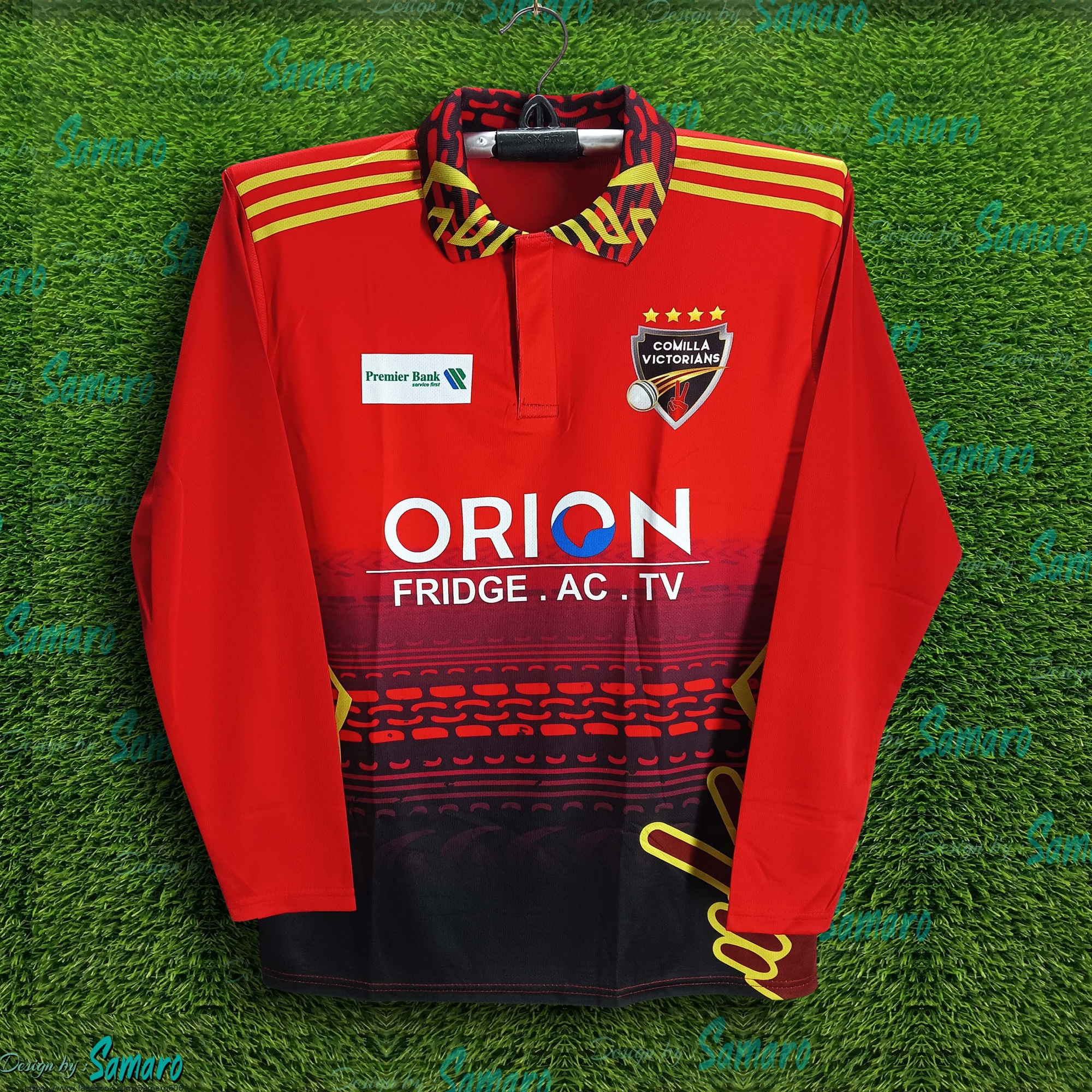 Picture of Cumilla Victorians Full Sleeve Polo PBL Jersey For Man - BPL Cricket Jersey - Comilla Jersey 2024-2025