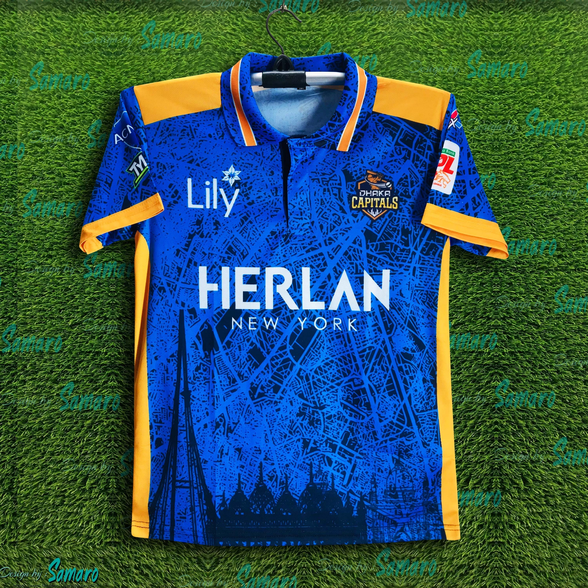Picture of Dhaka Capaitals Premium Short Sleeve Polo Cricket Jersey For Men - BPL Short Sleeve T Shirt - Dhaka Capaitals Jersey 2025/26